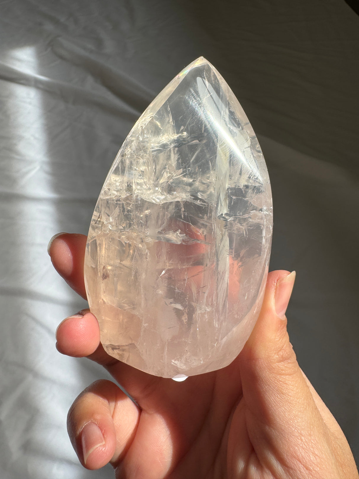 Gemmy Rose Quartz Flame