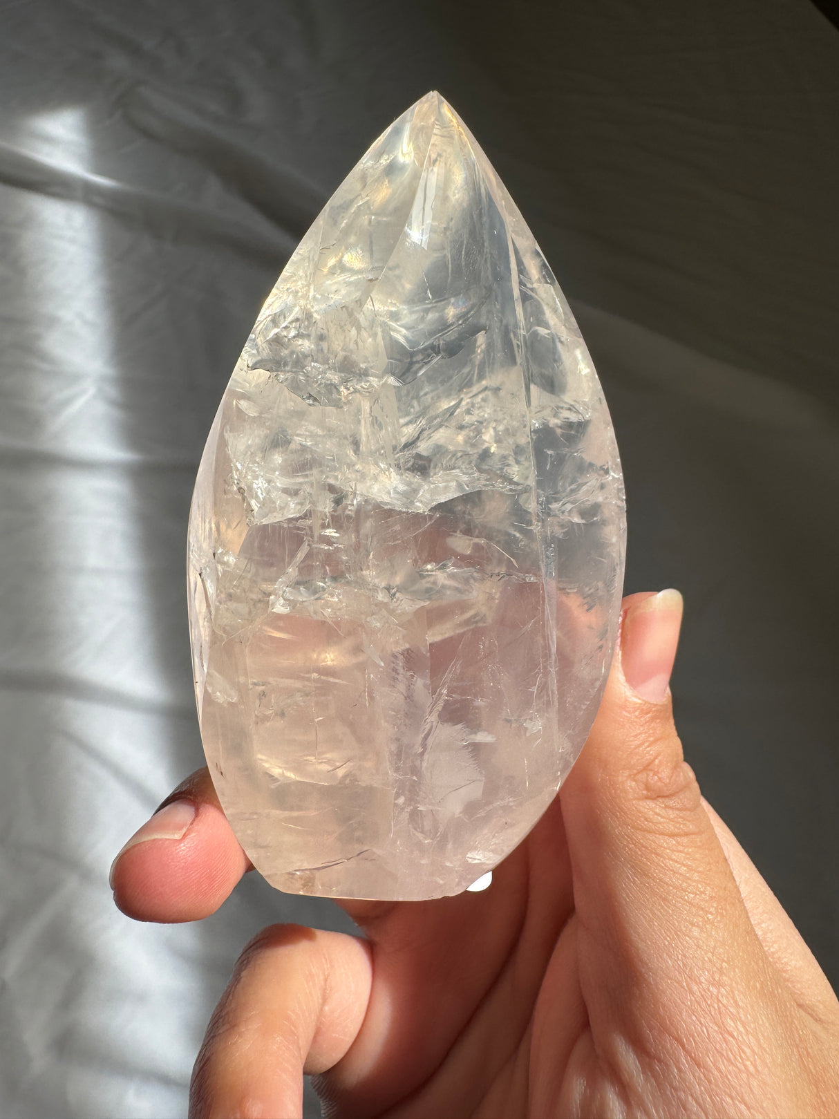 Gemmy Rose Quartz Flame