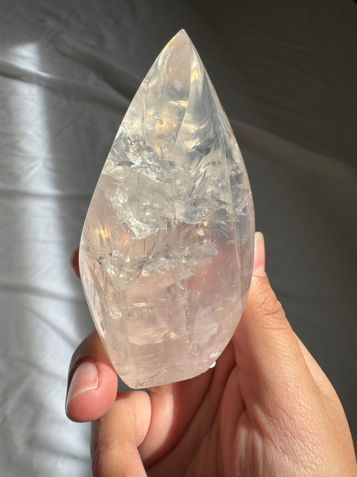 Gemmy Rose Quartz Flame