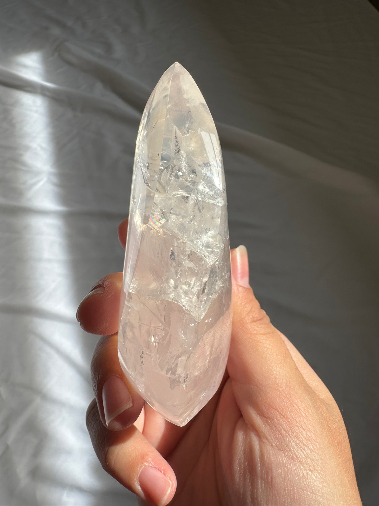 Gemmy Rose Quartz Flame