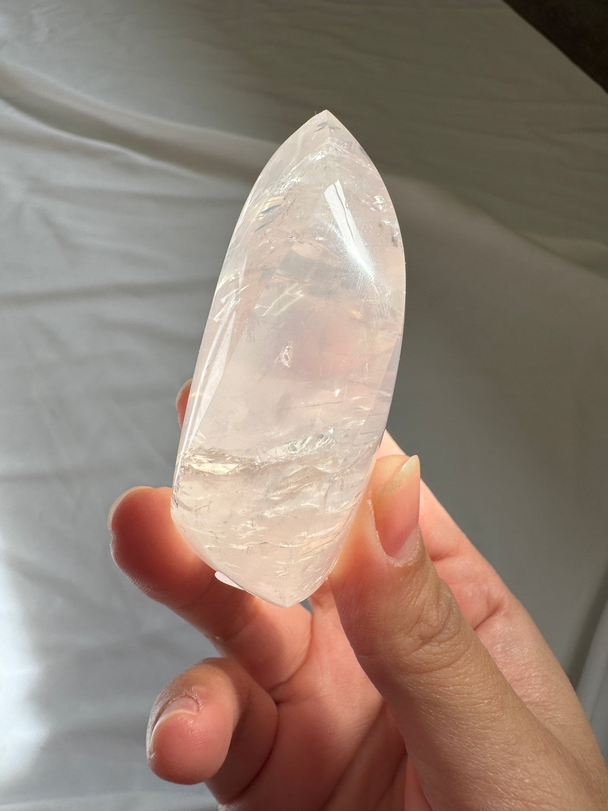 Gemmy Rose Quartz Flame