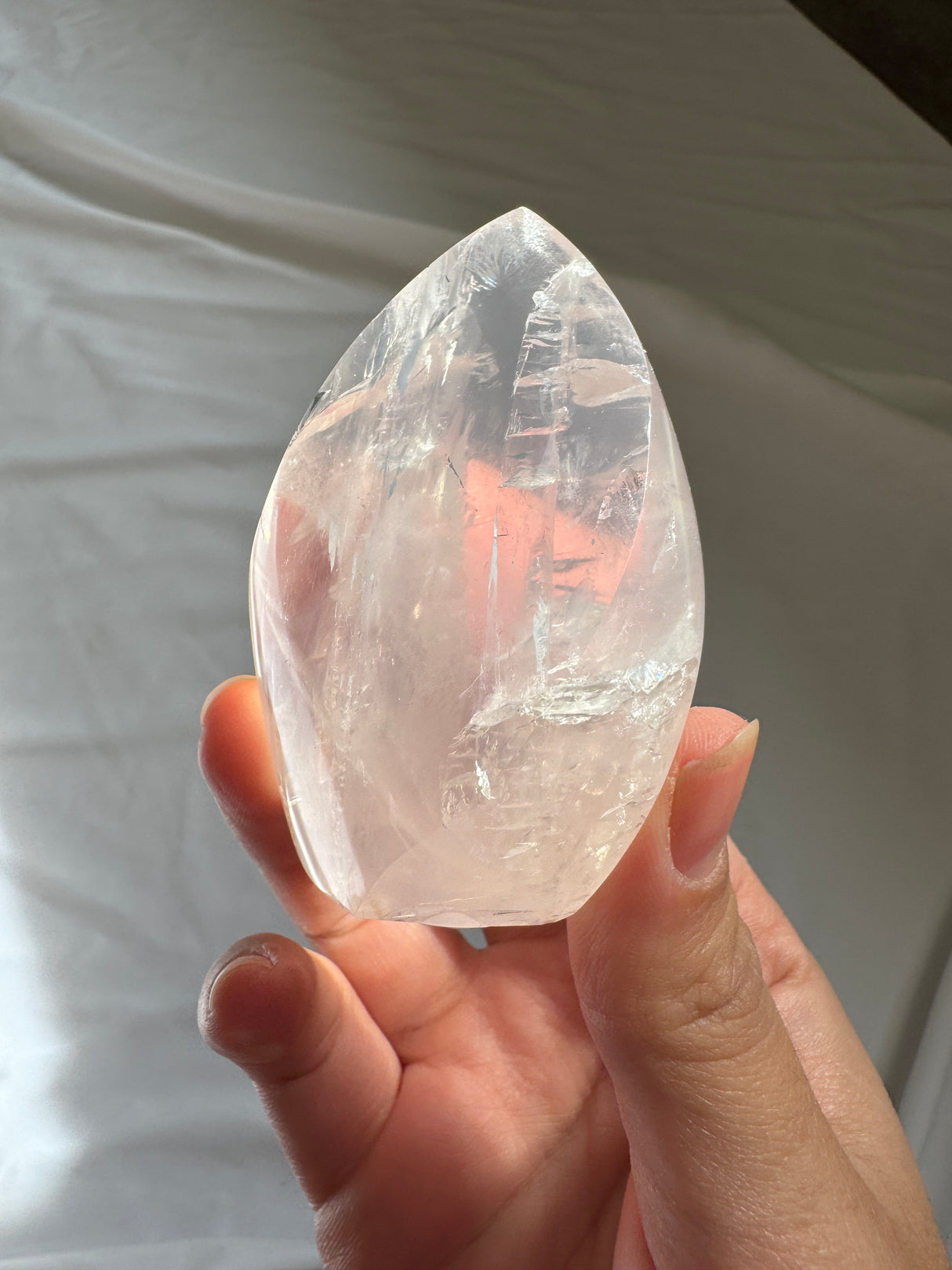 Gemmy Rose Quartz Flame