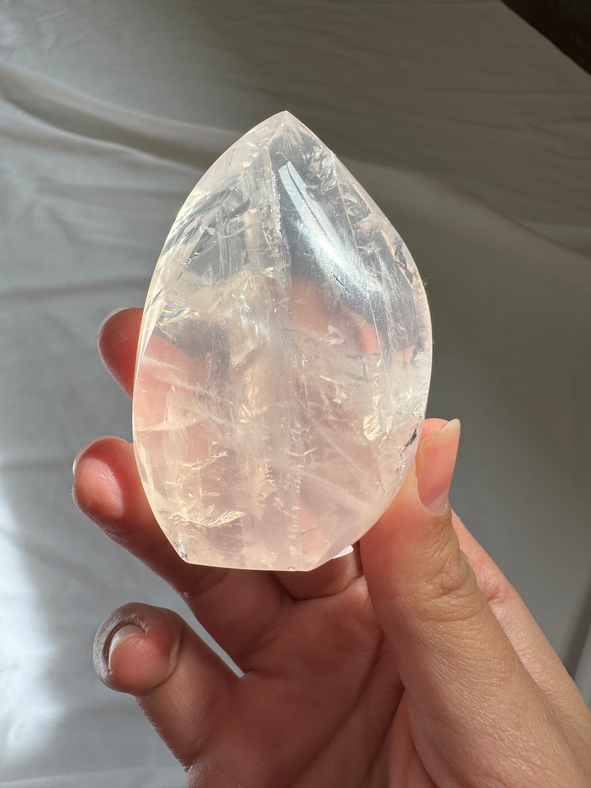 Gemmy Rose Quartz Flame