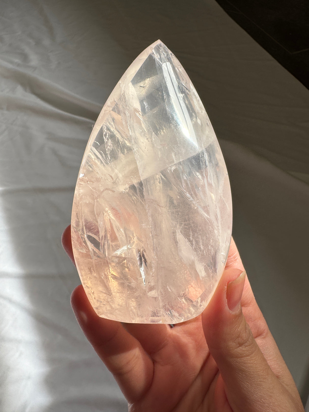 Gemmy Rose Quartz Flame