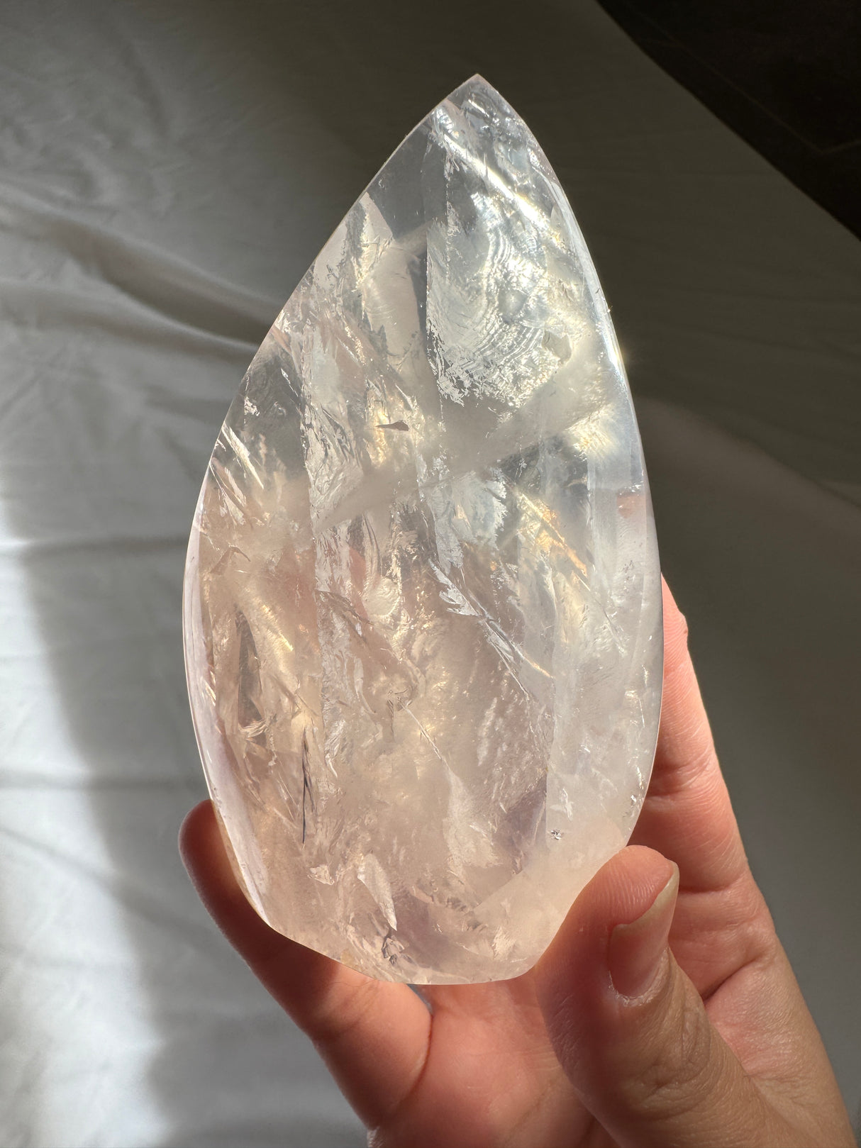 Gemmy Rose Quartz Flame