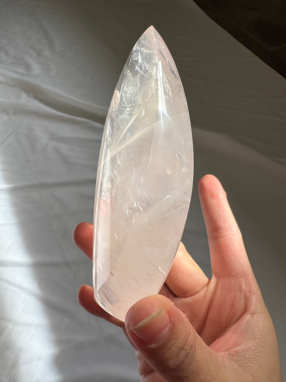 Gemmy Rose Quartz Flame