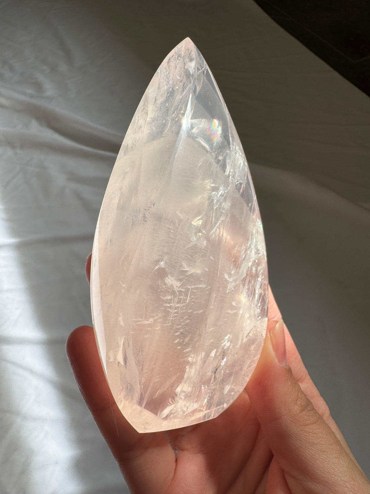 Gemmy Rose Quartz Flame