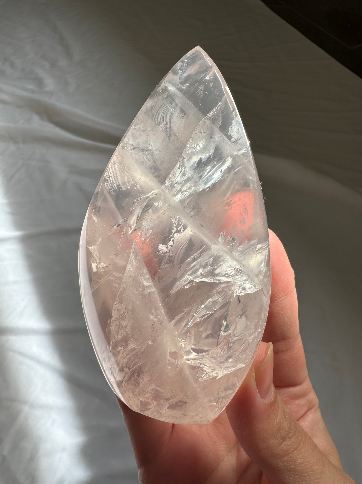 Gemmy Rose Quartz Flame