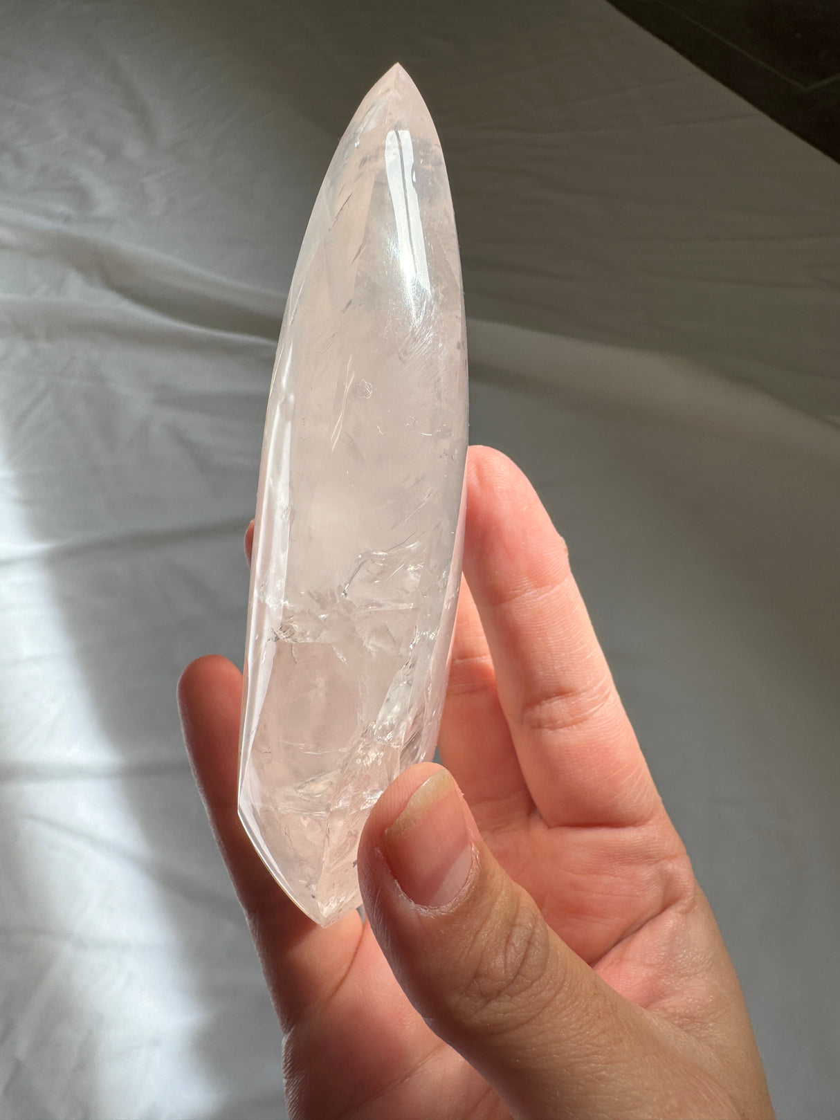 Gemmy Rose Quartz Flame