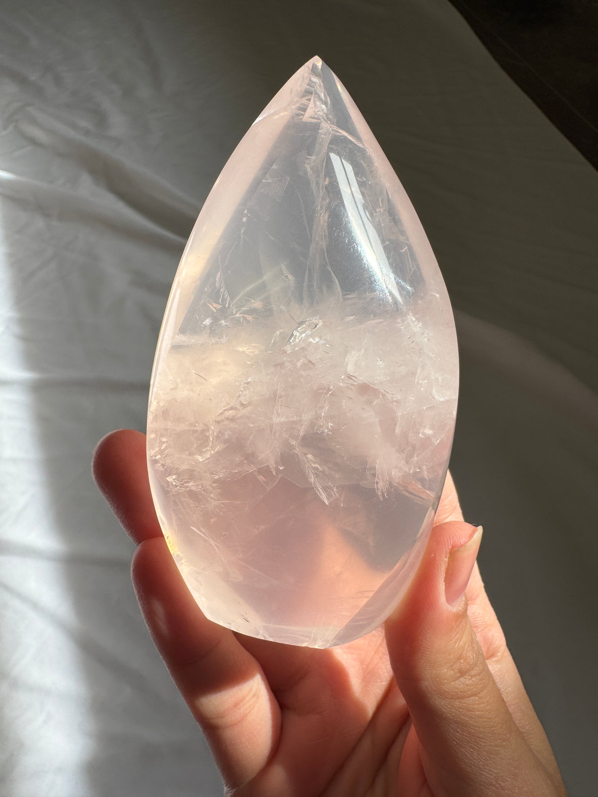 Gemmy Rose Quartz Flame