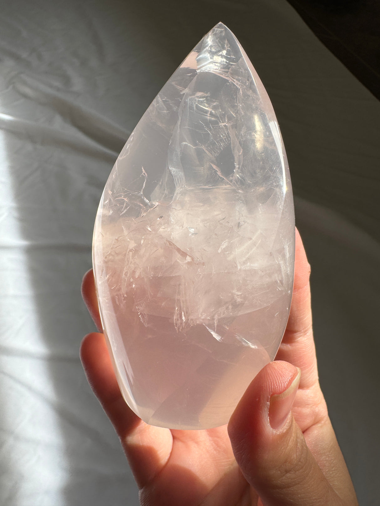 Gemmy Rose Quartz Flame