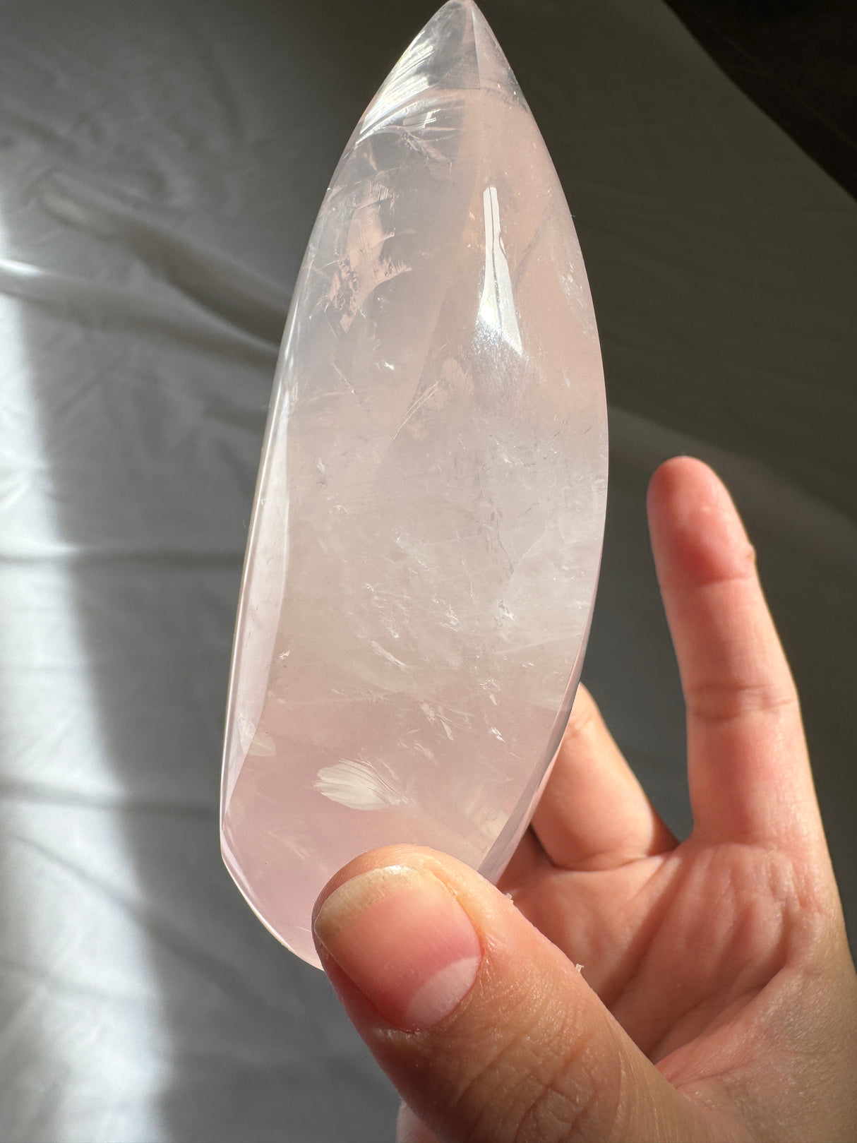 Gemmy Rose Quartz Flame