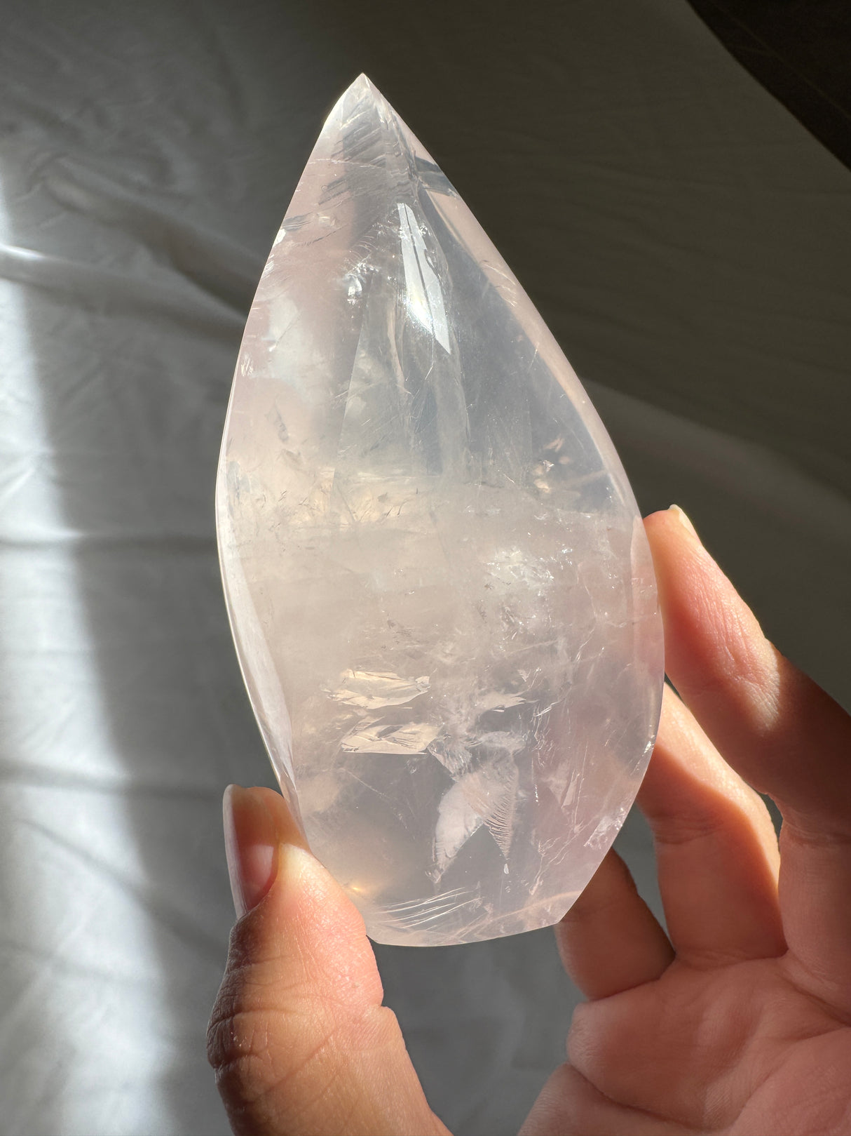 Gemmy Rose Quartz Flame