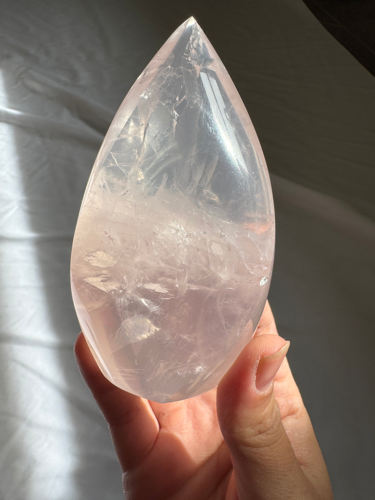 Gemmy Rose Quartz Flame