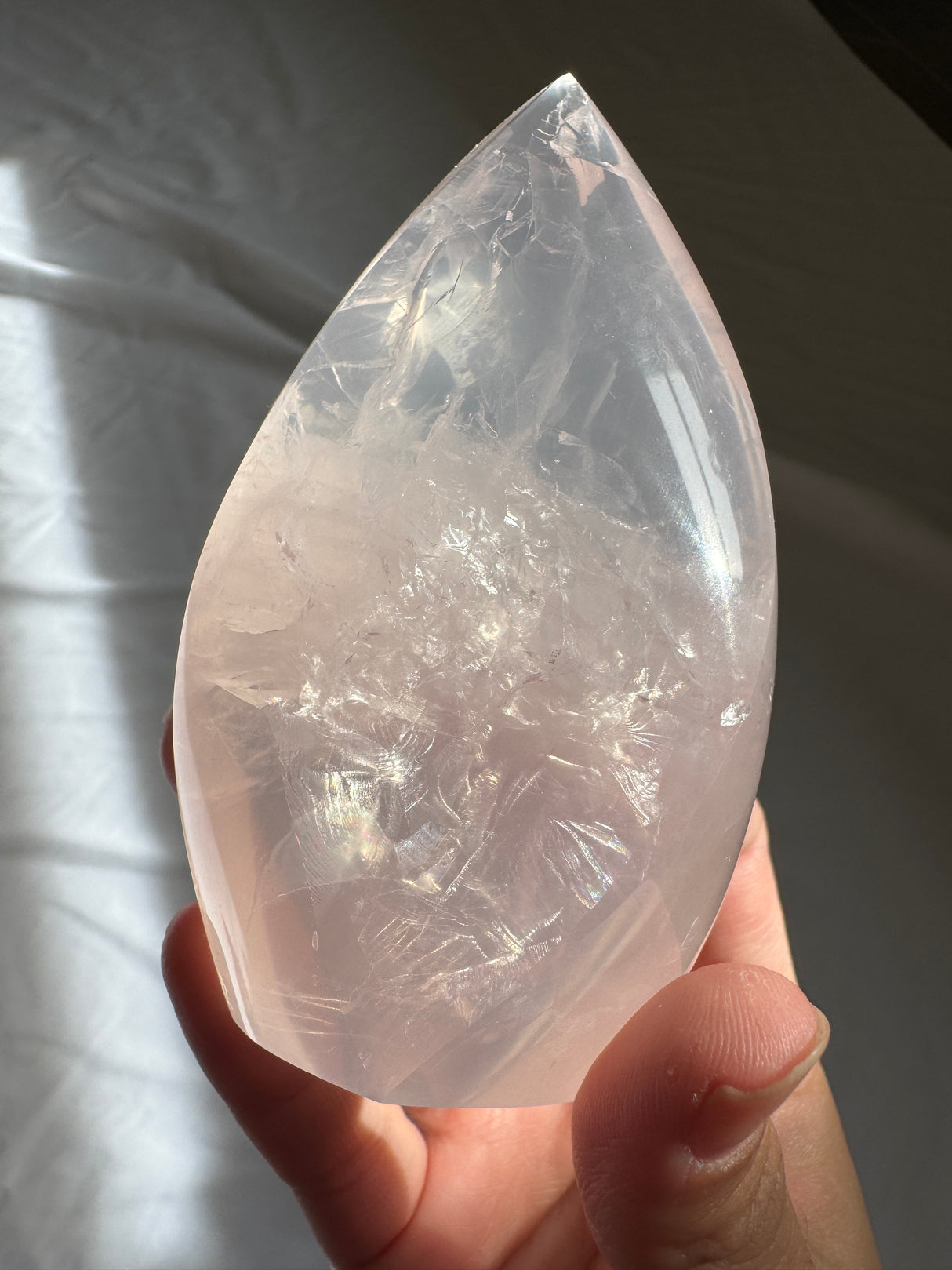 Gemmy Rose Quartz Flame