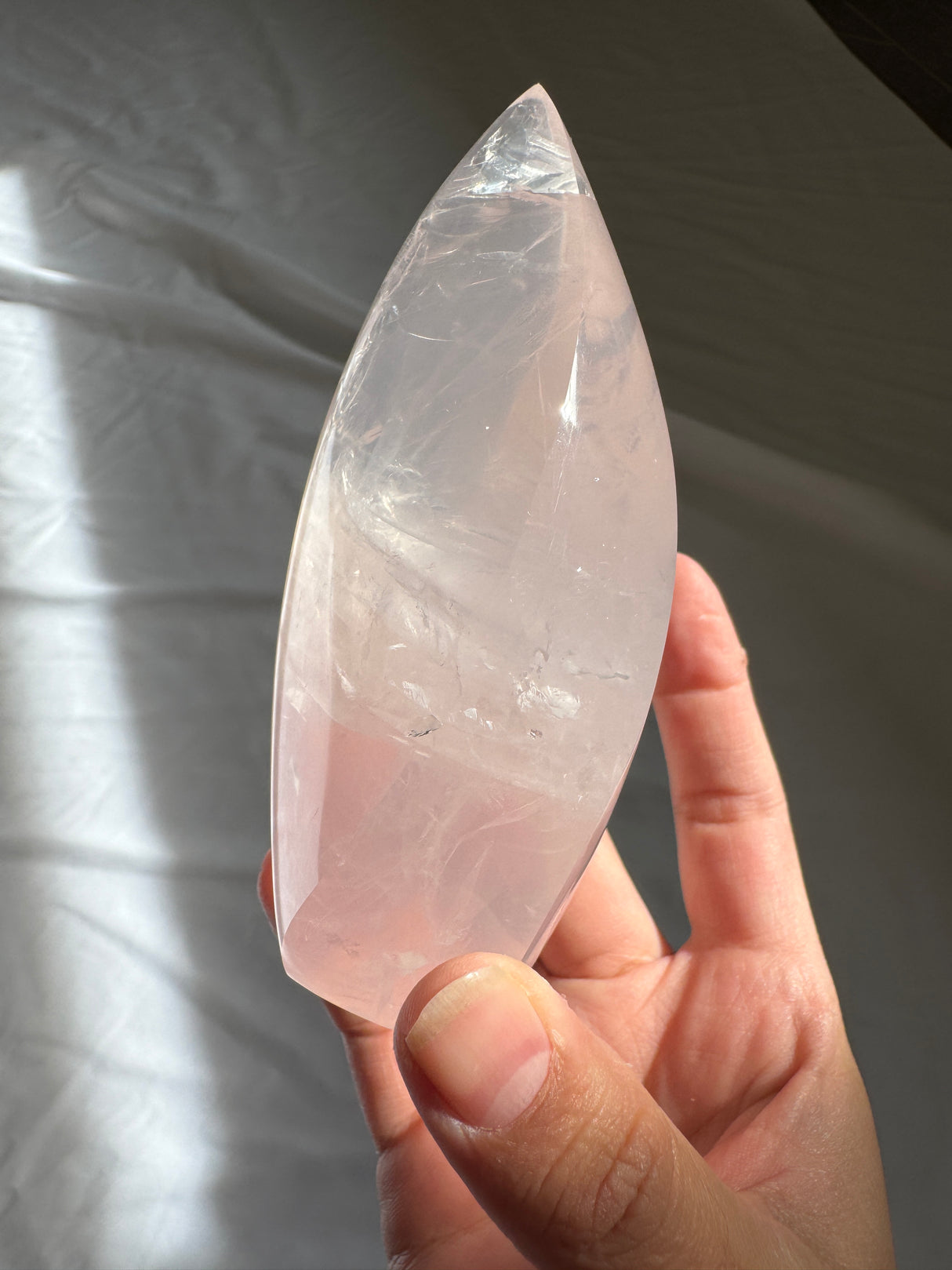 Gemmy Rose Quartz Flame