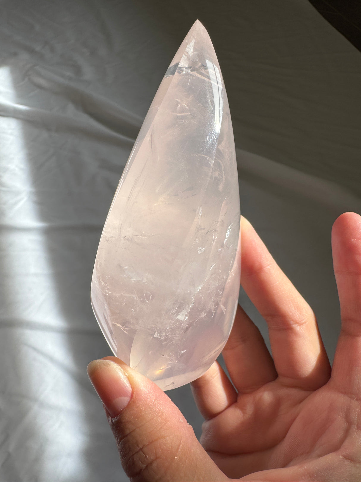 Gemmy Rose Quartz Flame