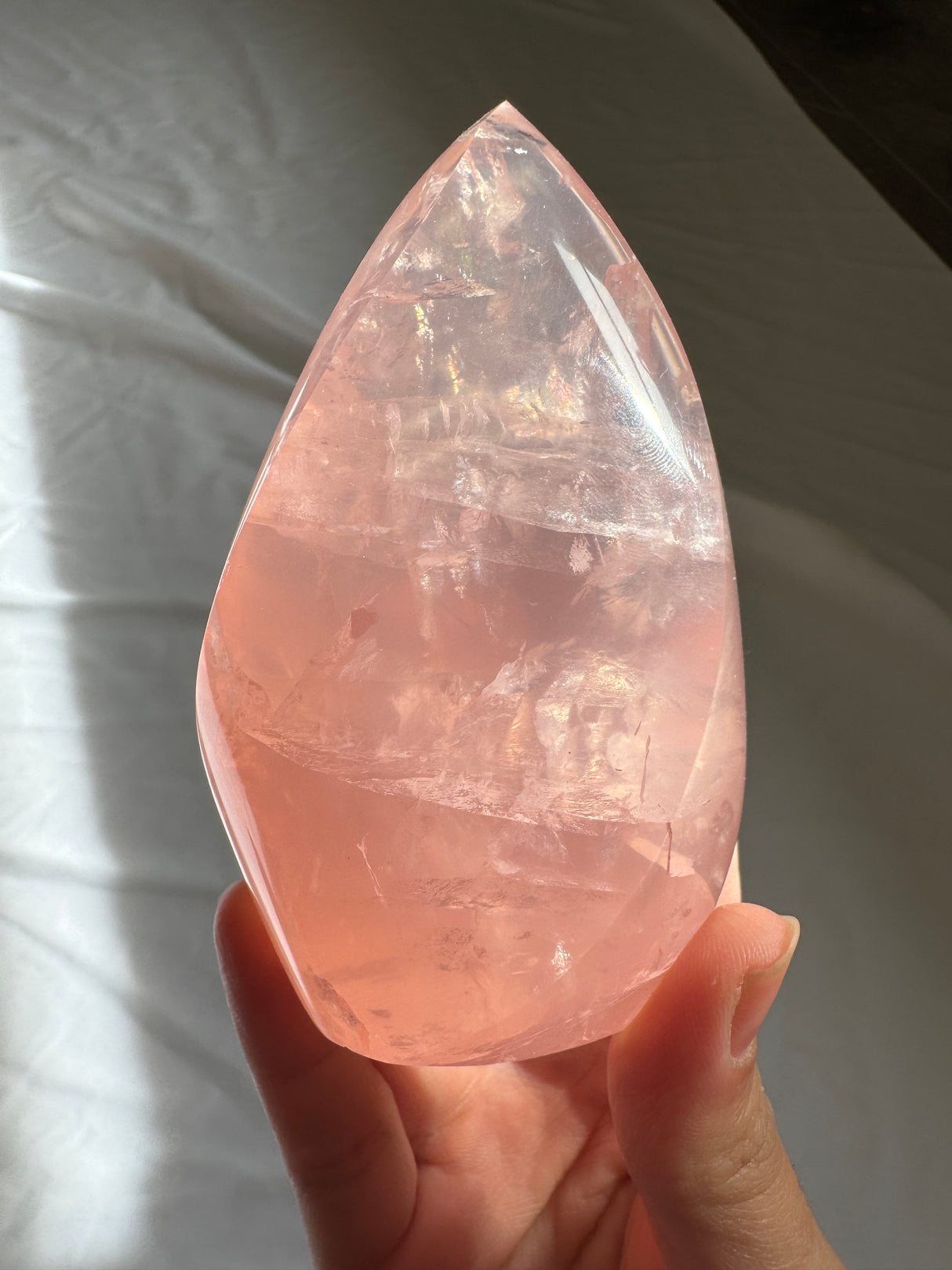 Gemmy Rose Quartz Flame