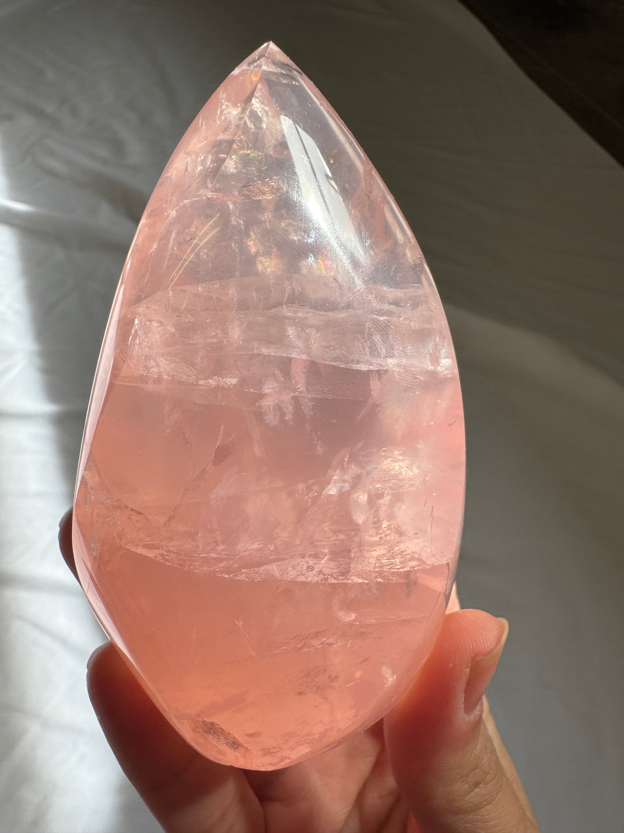 Gemmy Rose Quartz Flame
