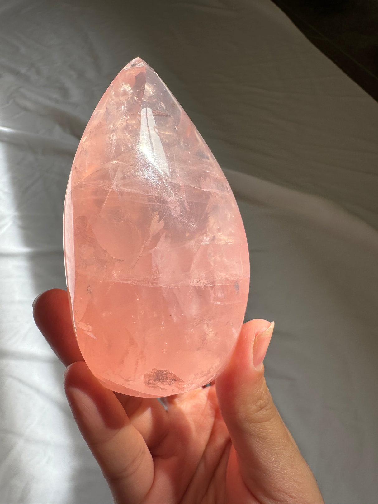 Gemmy Rose Quartz Flame