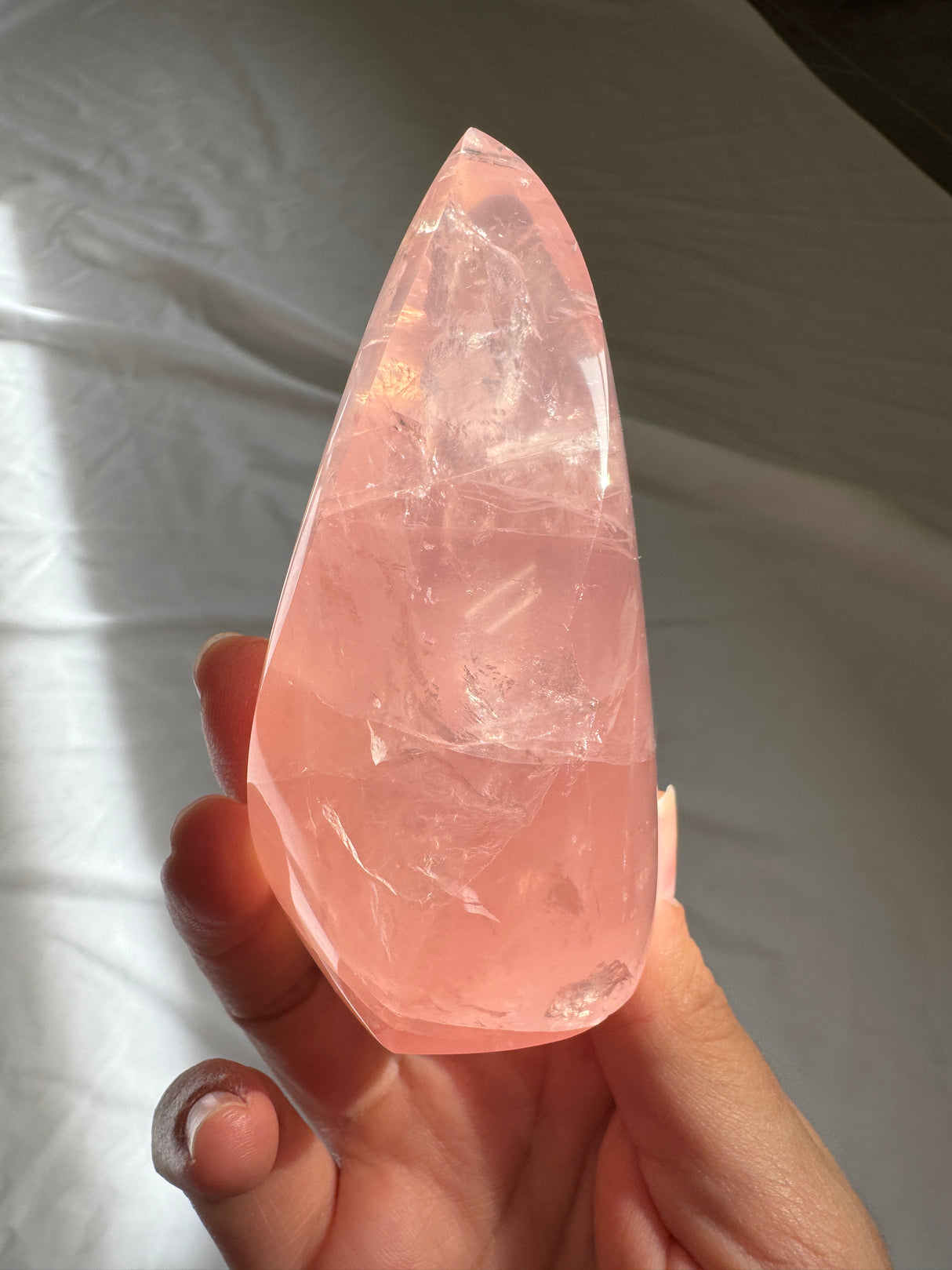 Gemmy Rose Quartz Flame