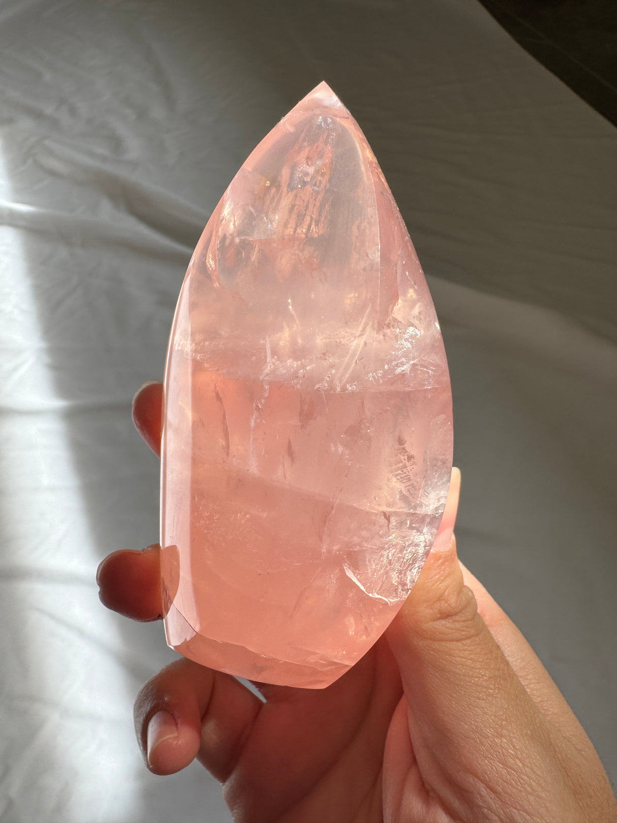 Gemmy Rose Quartz Flame