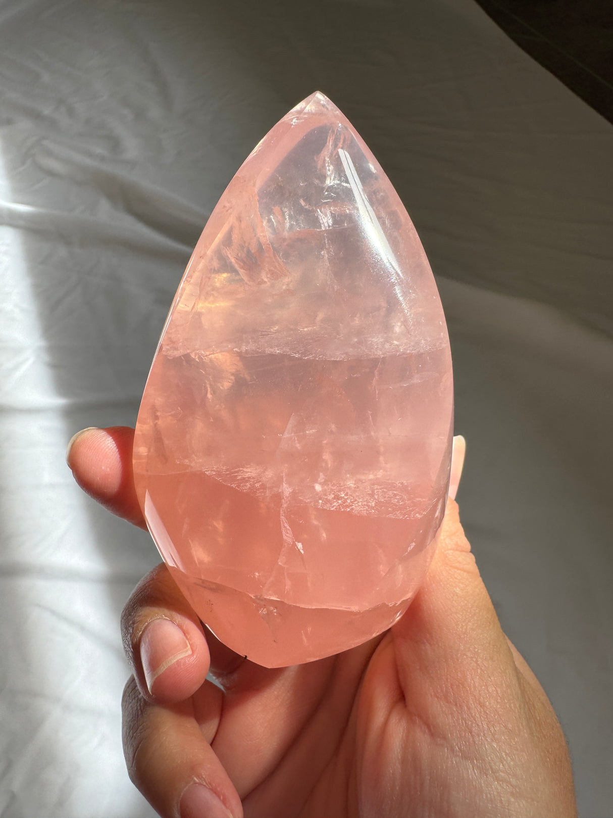 Gemmy Rose Quartz Flame