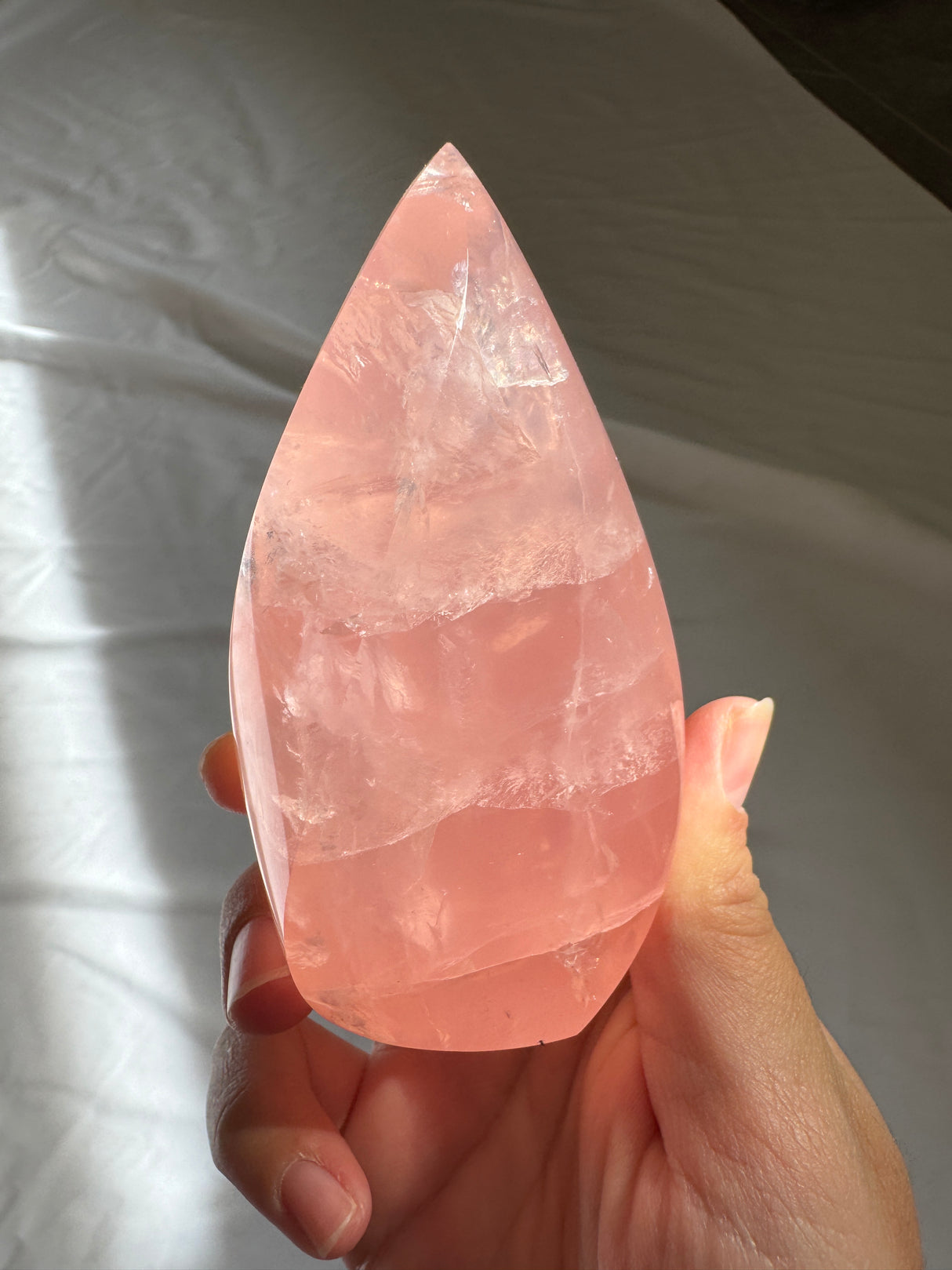 Gemmy Rose Quartz Flame