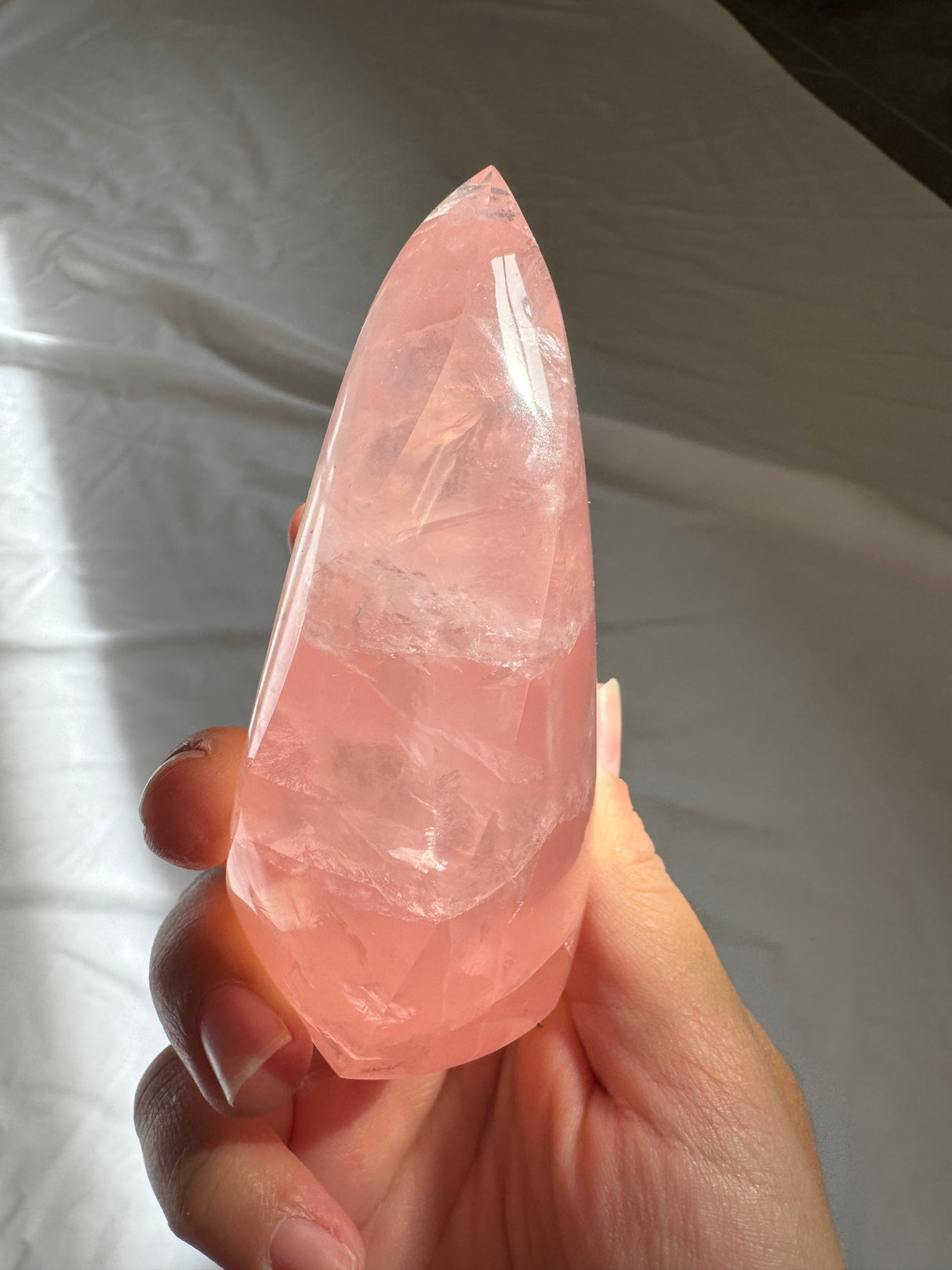 Gemmy Rose Quartz Flame