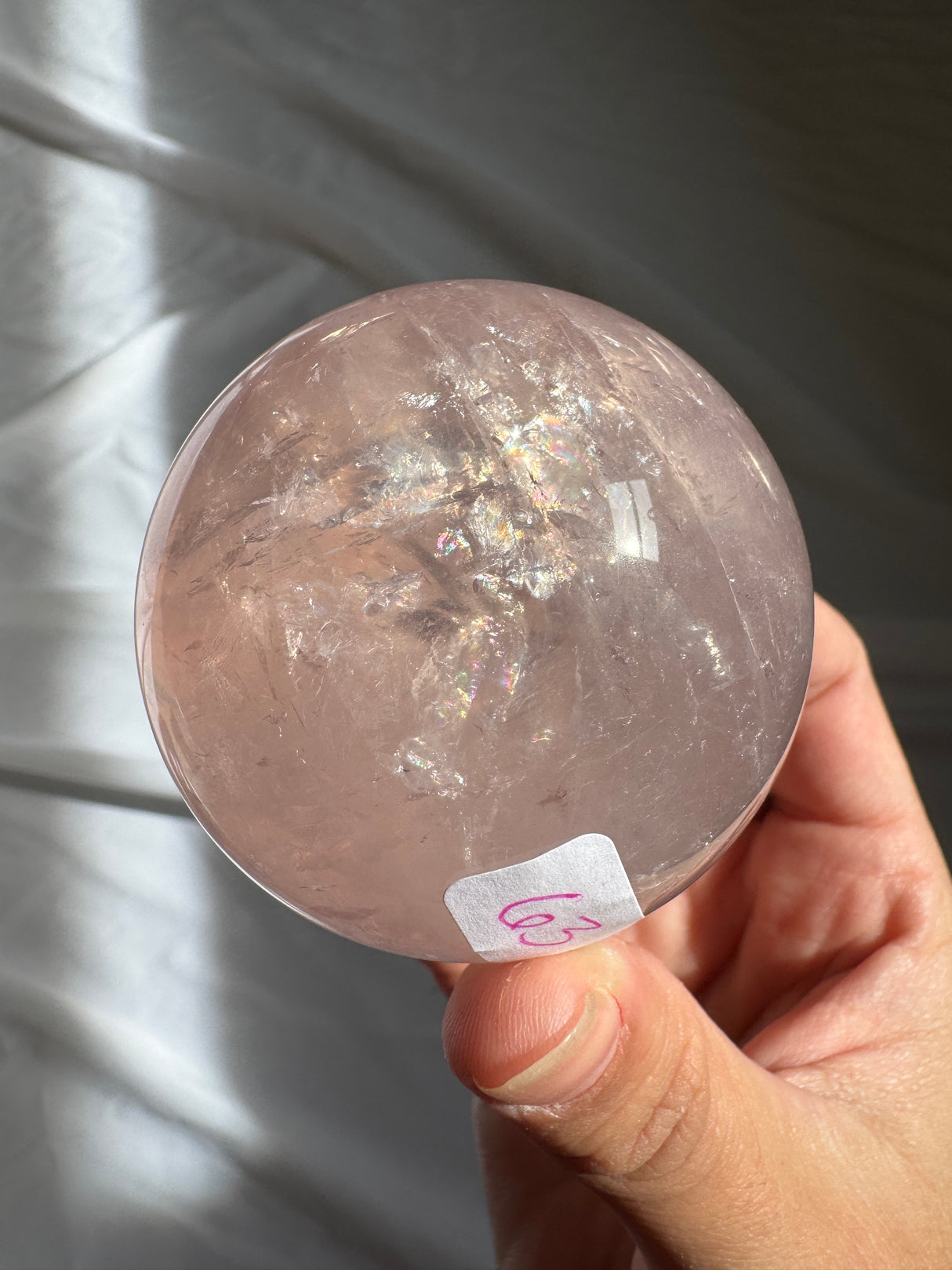 Gemmy Star Rose Quartz Sphere