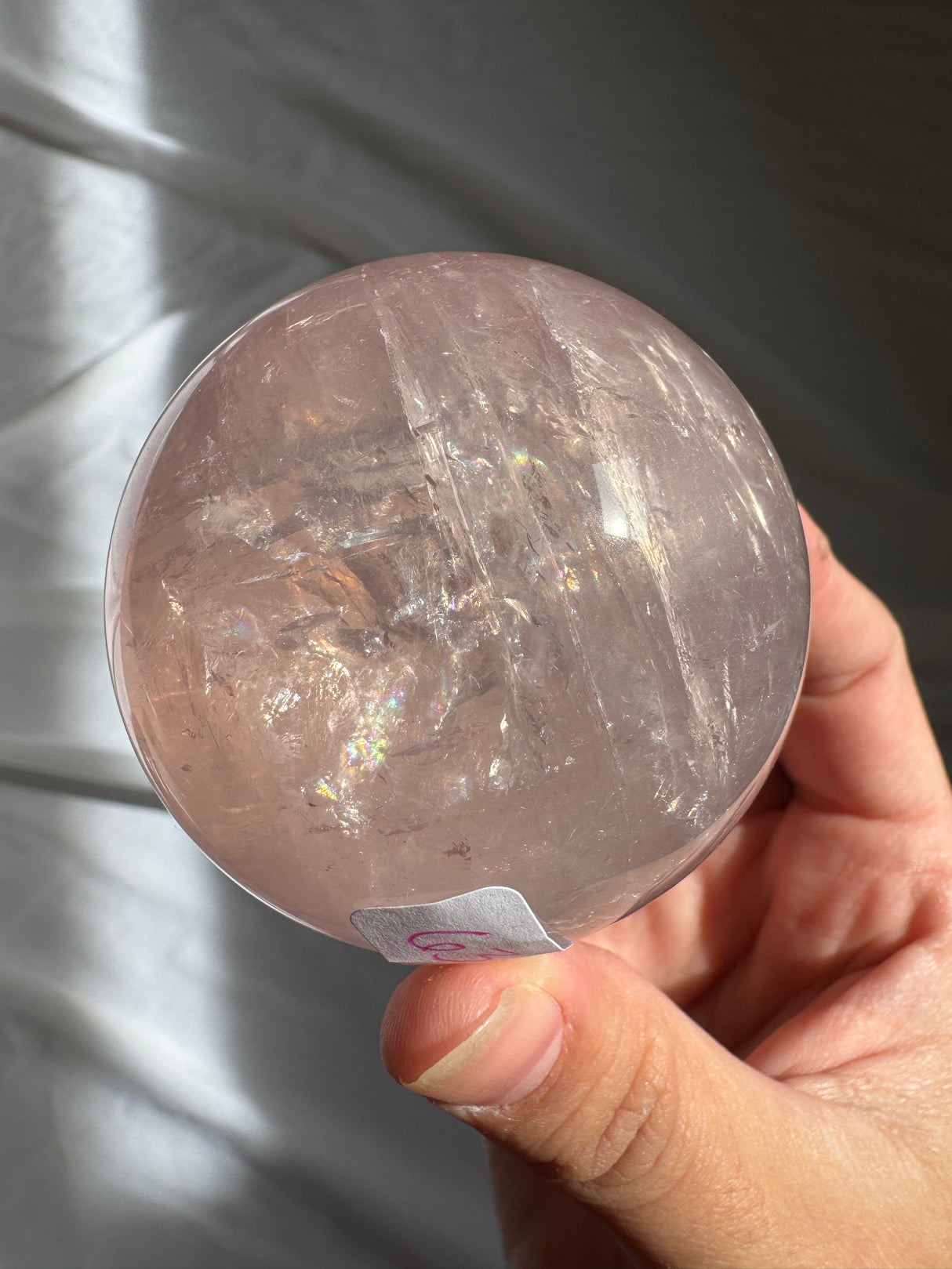 Gemmy Star Rose Quartz Sphere