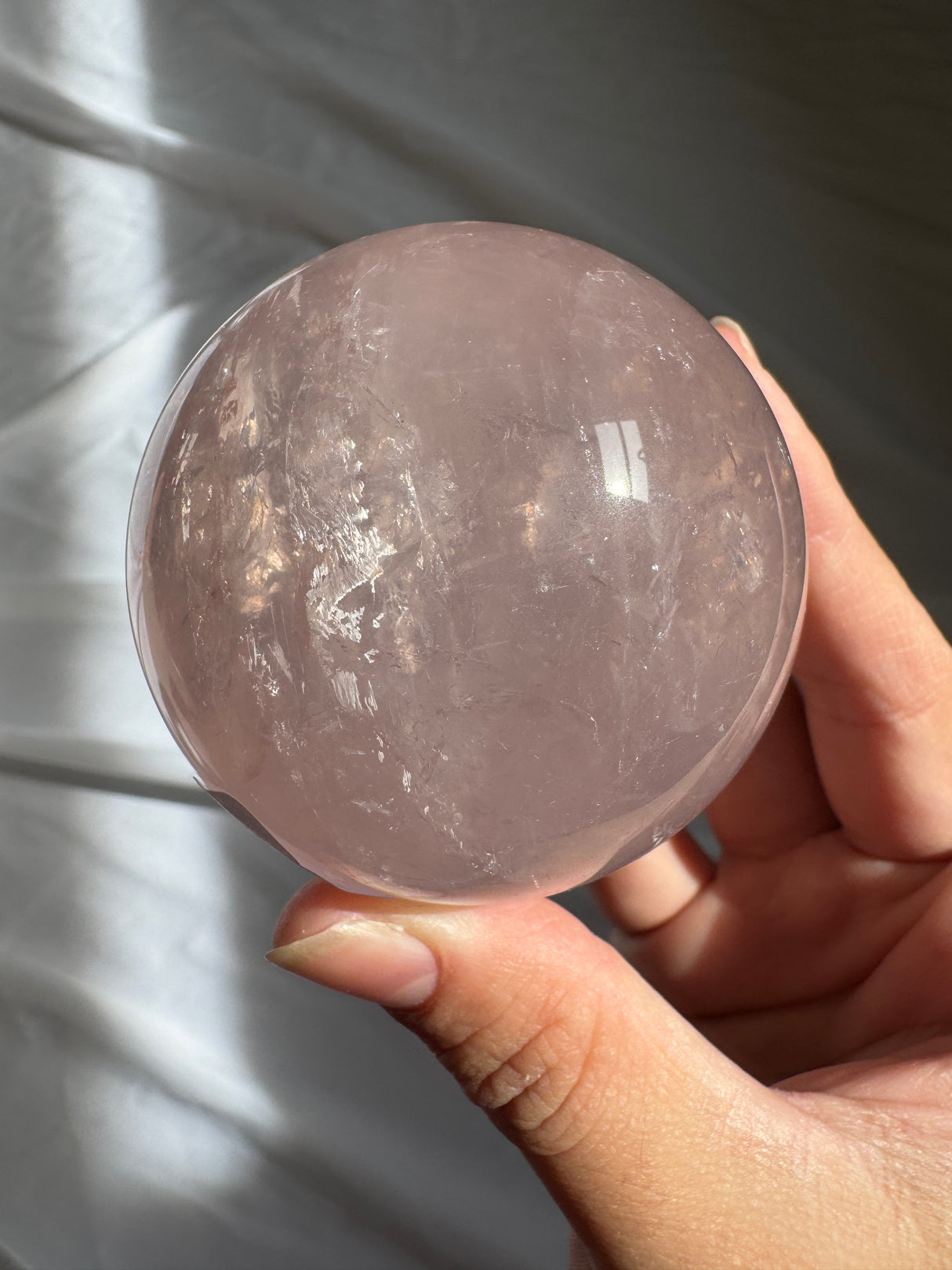 Gemmy Star Rose Quartz Sphere