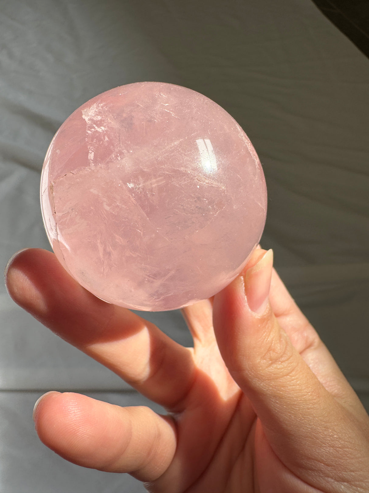 Gemmy Star Rose Quartz Sphere