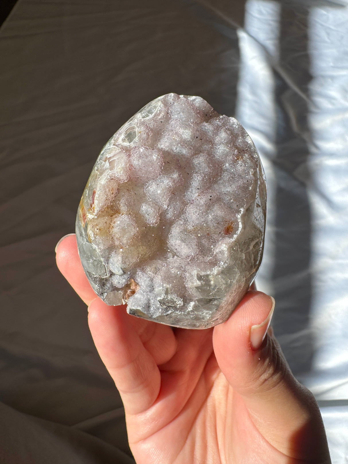 Lavender Druzy Rainbow Amethyst Cut Base