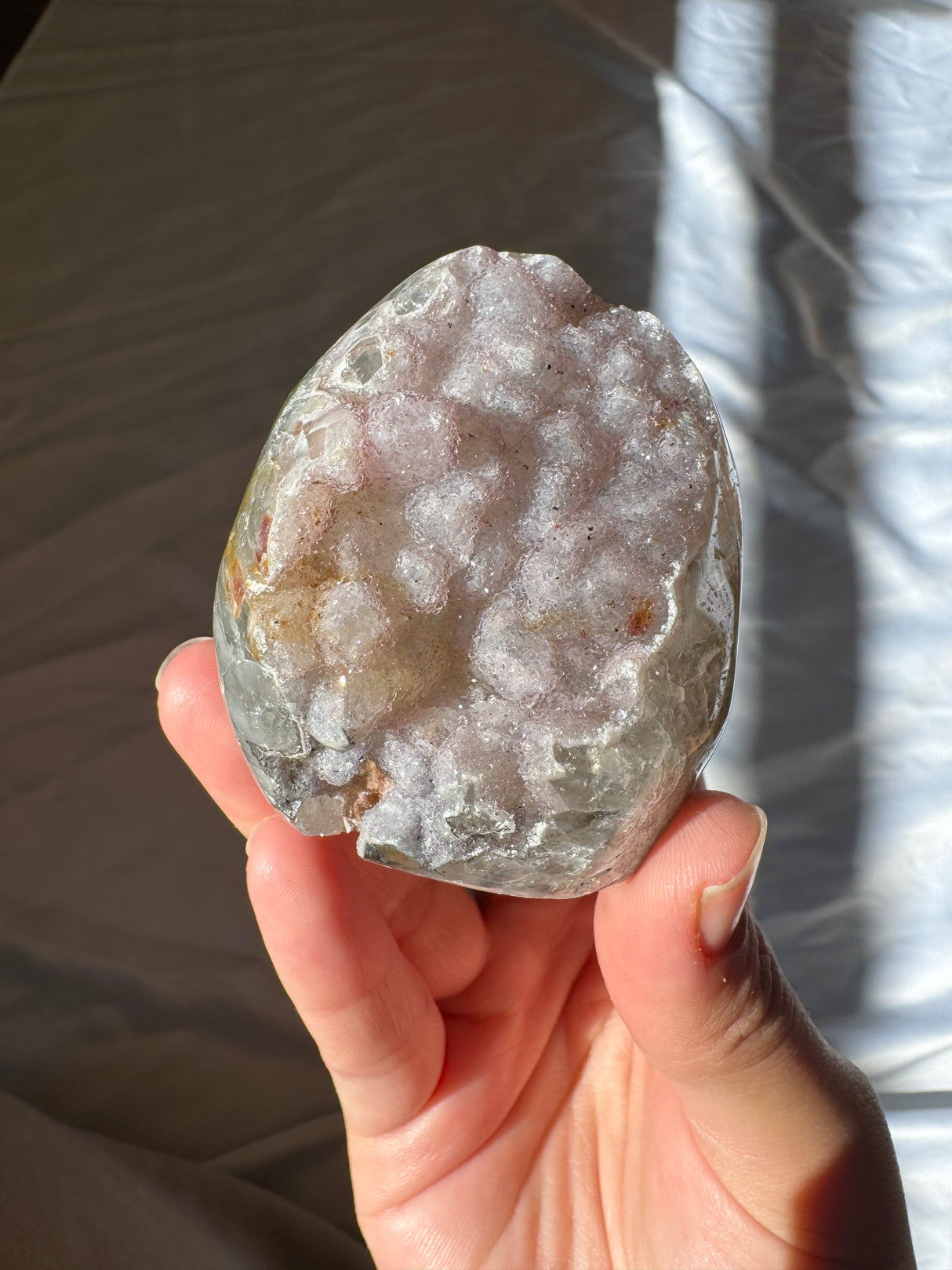 Lavender Druzy Rainbow Amethyst Cut Base