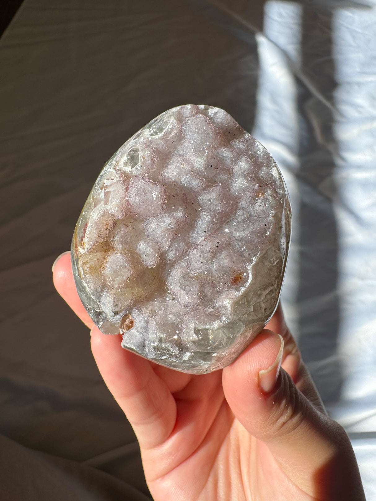 Lavender Druzy Rainbow Amethyst Cut Base