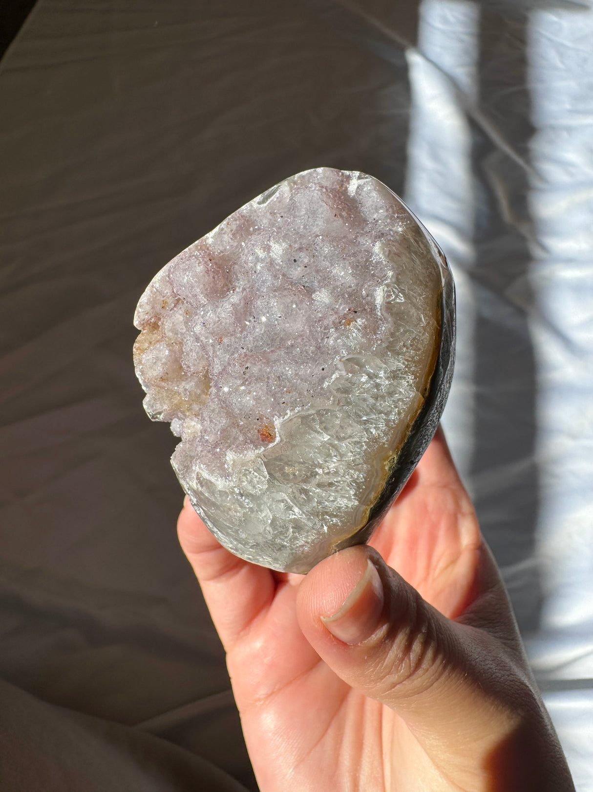 Lavender Druzy Rainbow Amethyst Cut Base