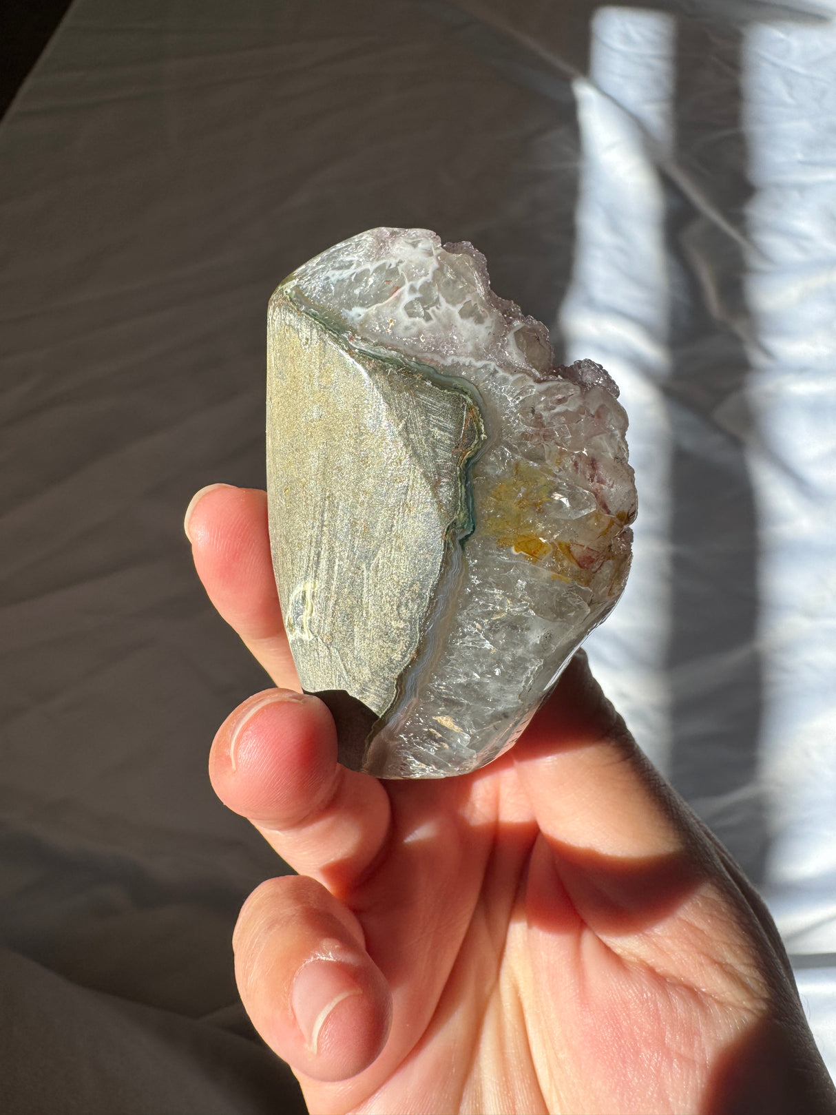 Lavender Druzy Rainbow Amethyst Cut Base