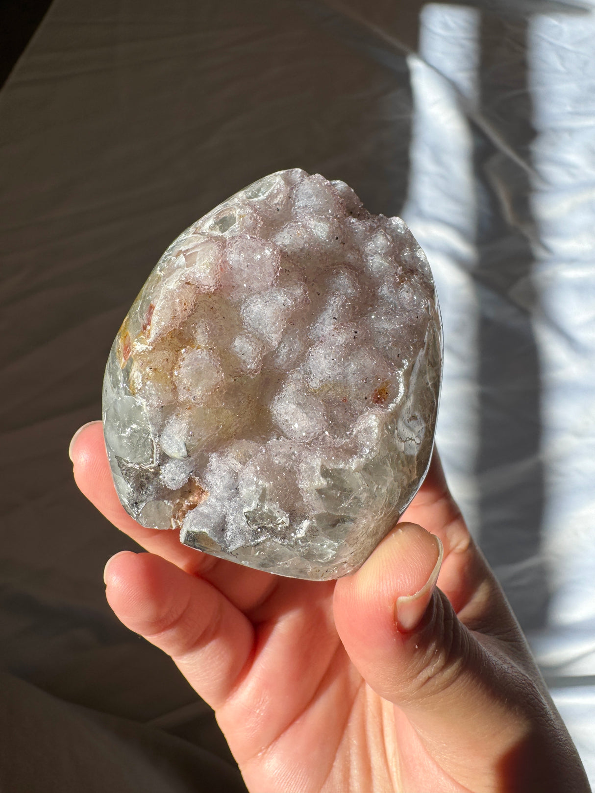 Lavender Druzy Rainbow Amethyst Cut Base