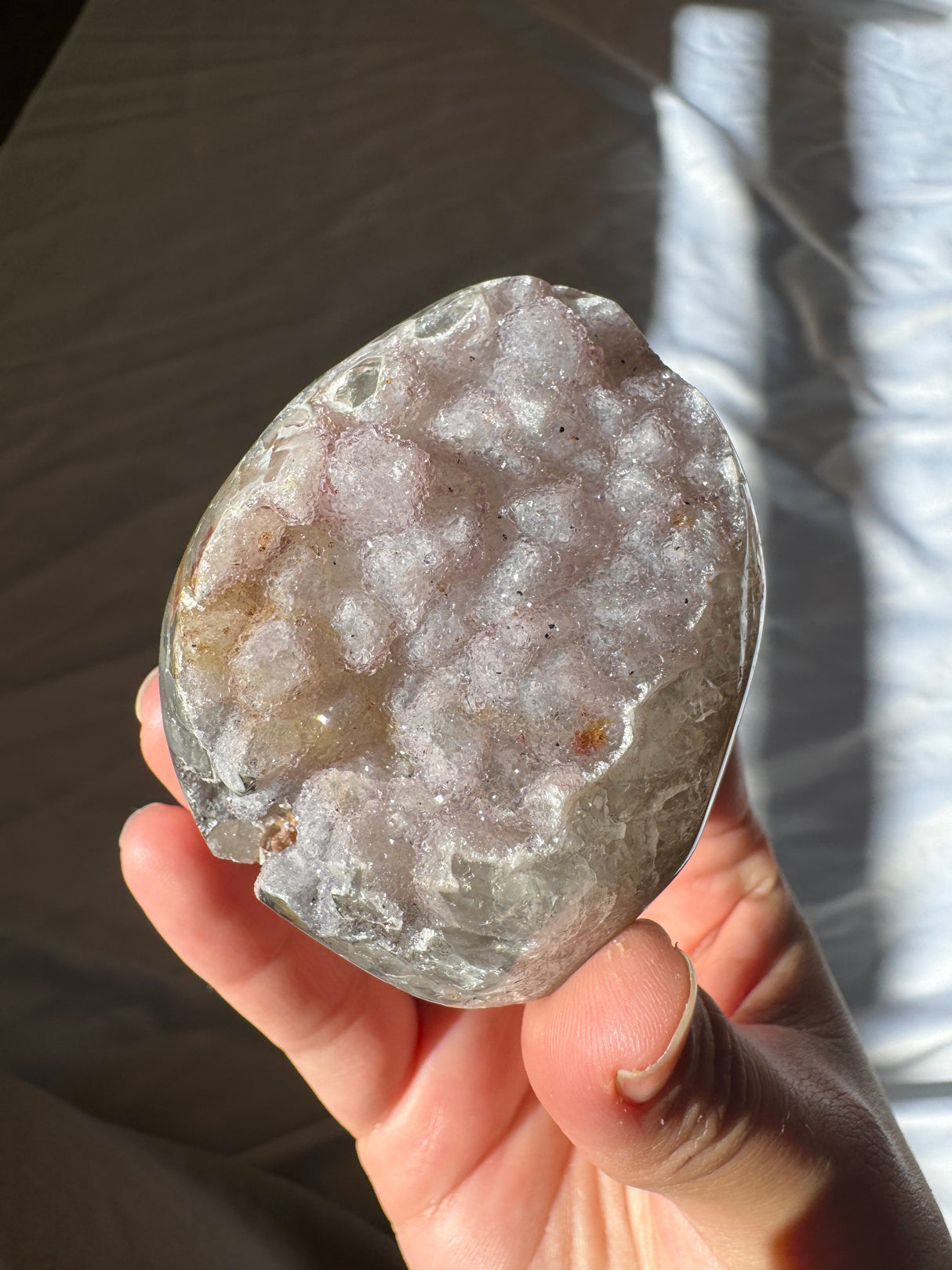 Lavender Druzy Rainbow Amethyst Cut Base