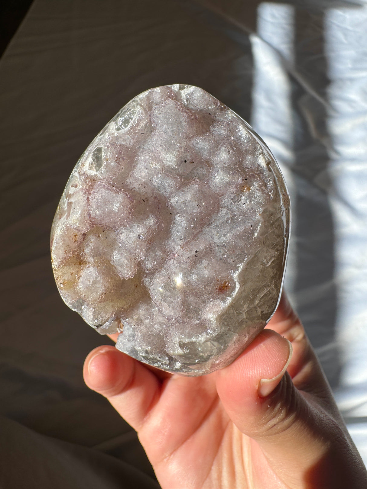 Lavender Druzy Rainbow Amethyst Cut Base