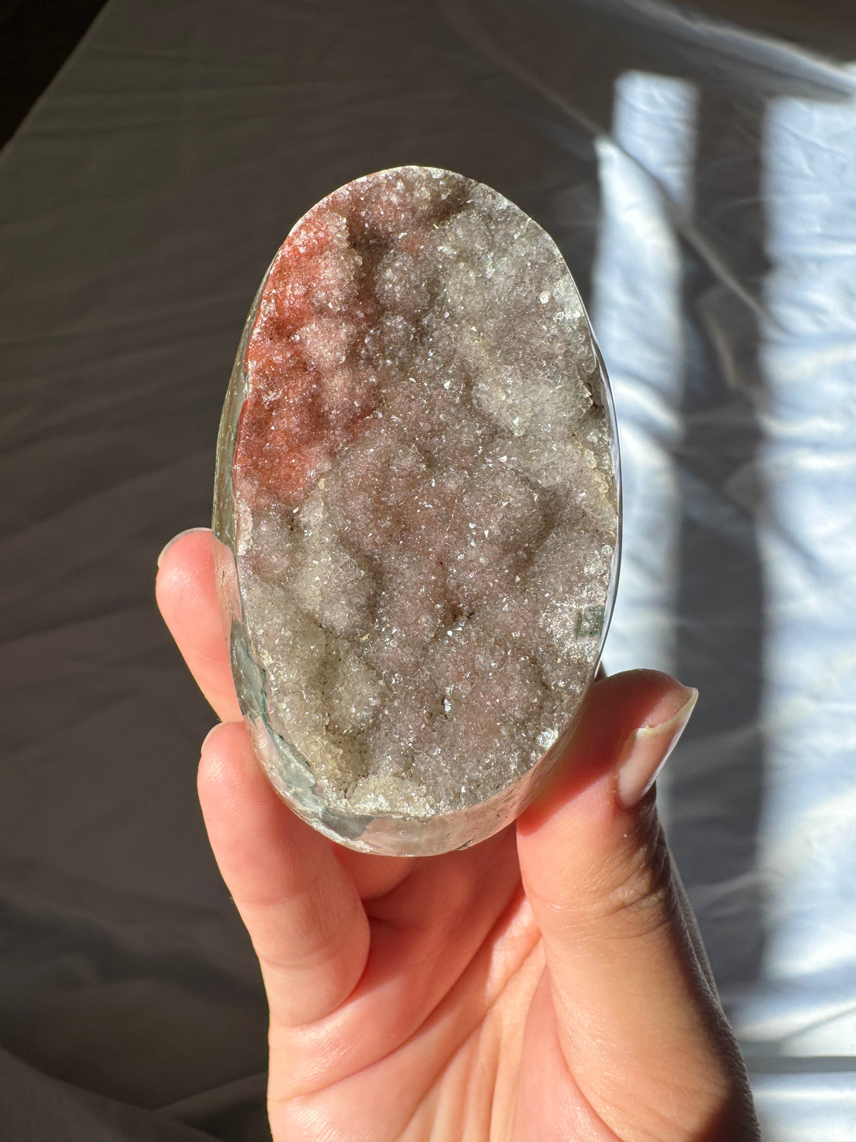 Red Druzy Rainbow Amethyst Cut Base