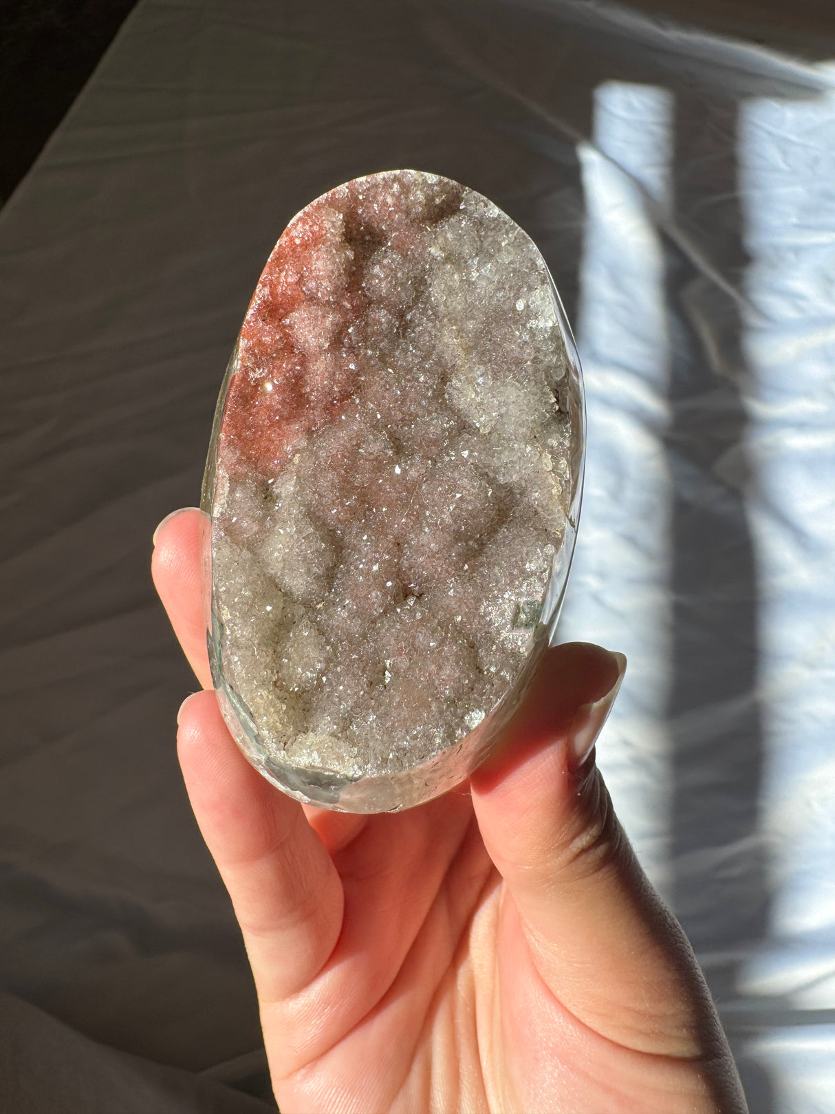 Red Druzy Rainbow Amethyst Cut Base