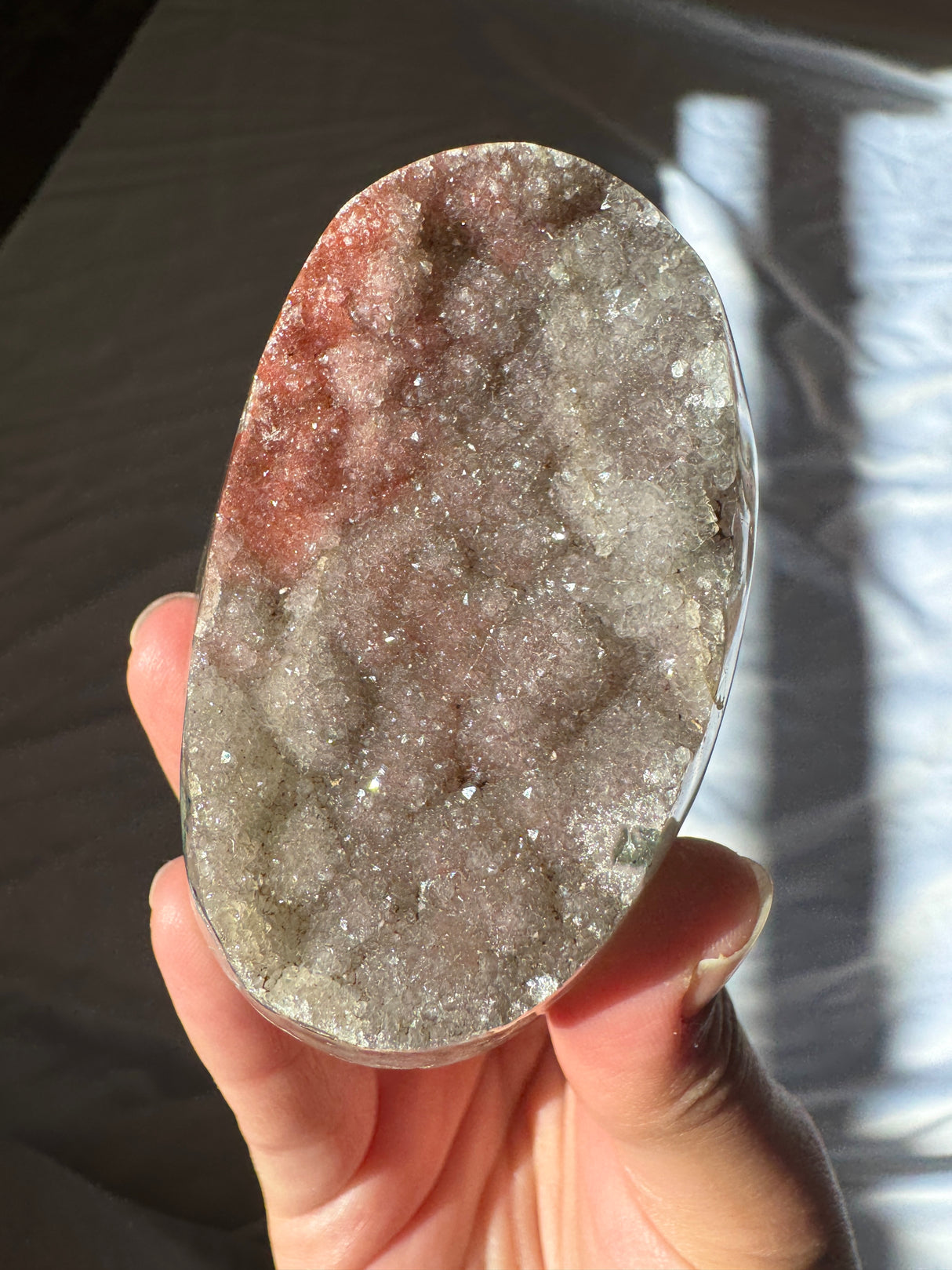 Red Druzy Rainbow Amethyst Cut Base