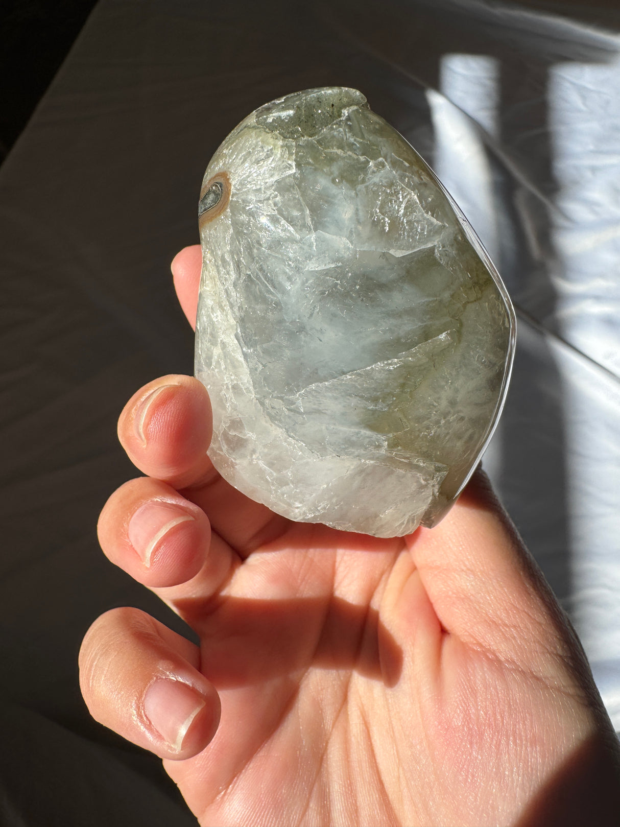 Green Druzy Rainbow Amethyst Cut Base