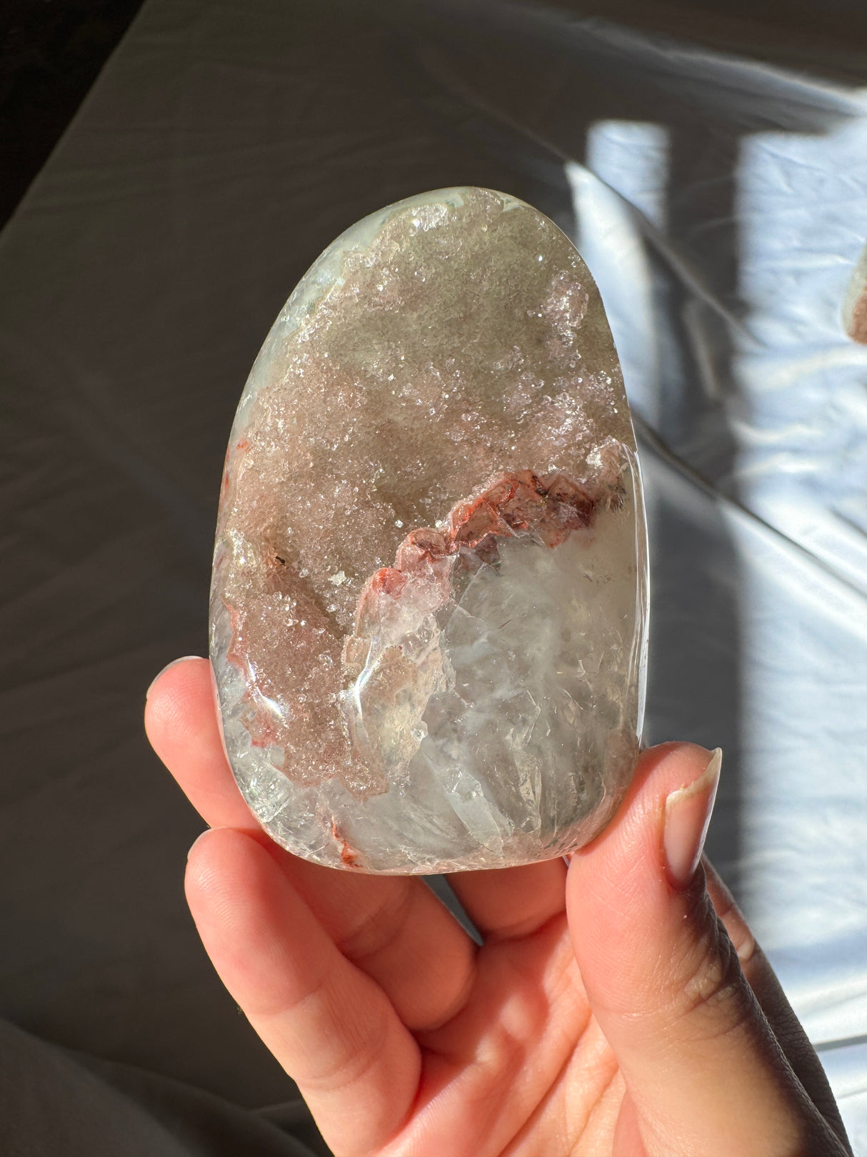 Pink Druzy Rainbow Amethyst Cut Base