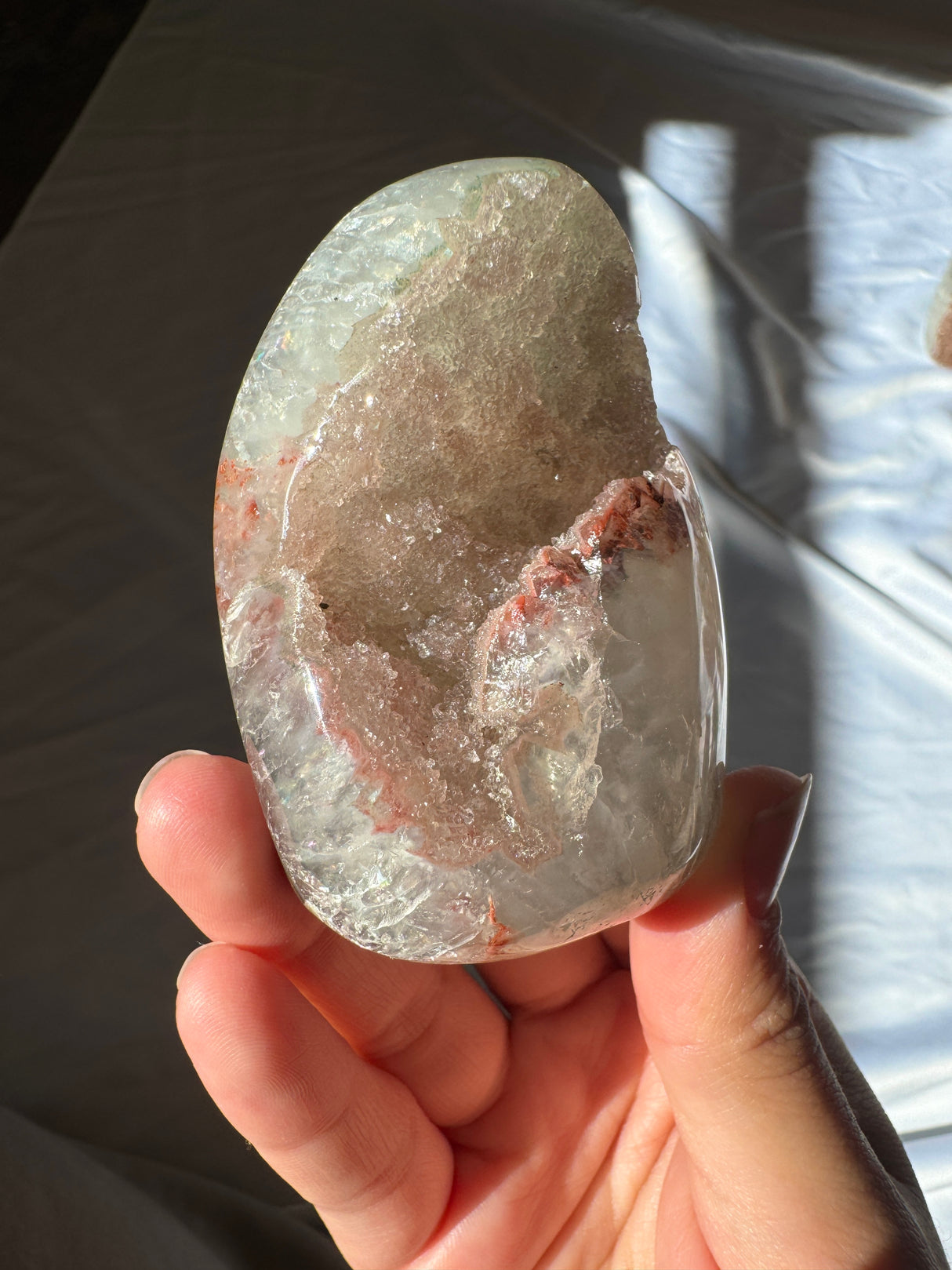 Pink Druzy Rainbow Amethyst Cut Base