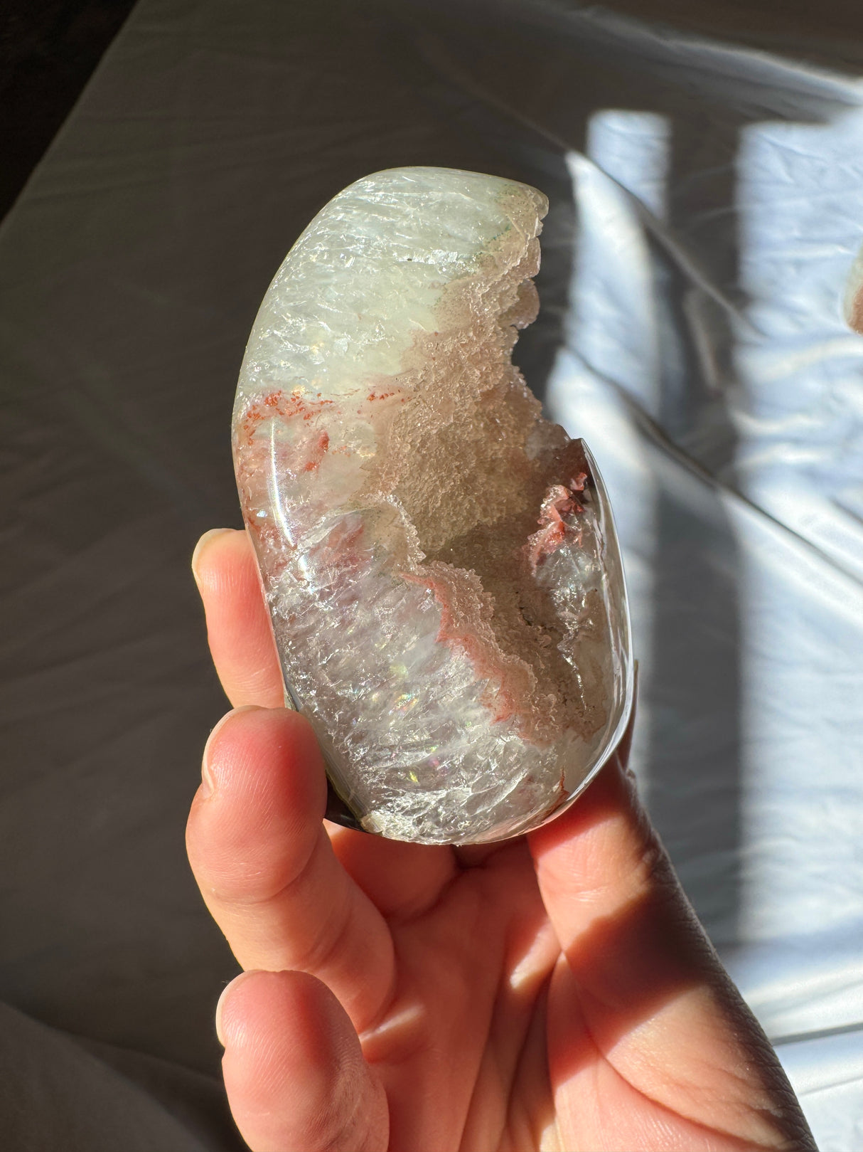 Pink Druzy Rainbow Amethyst Cut Base