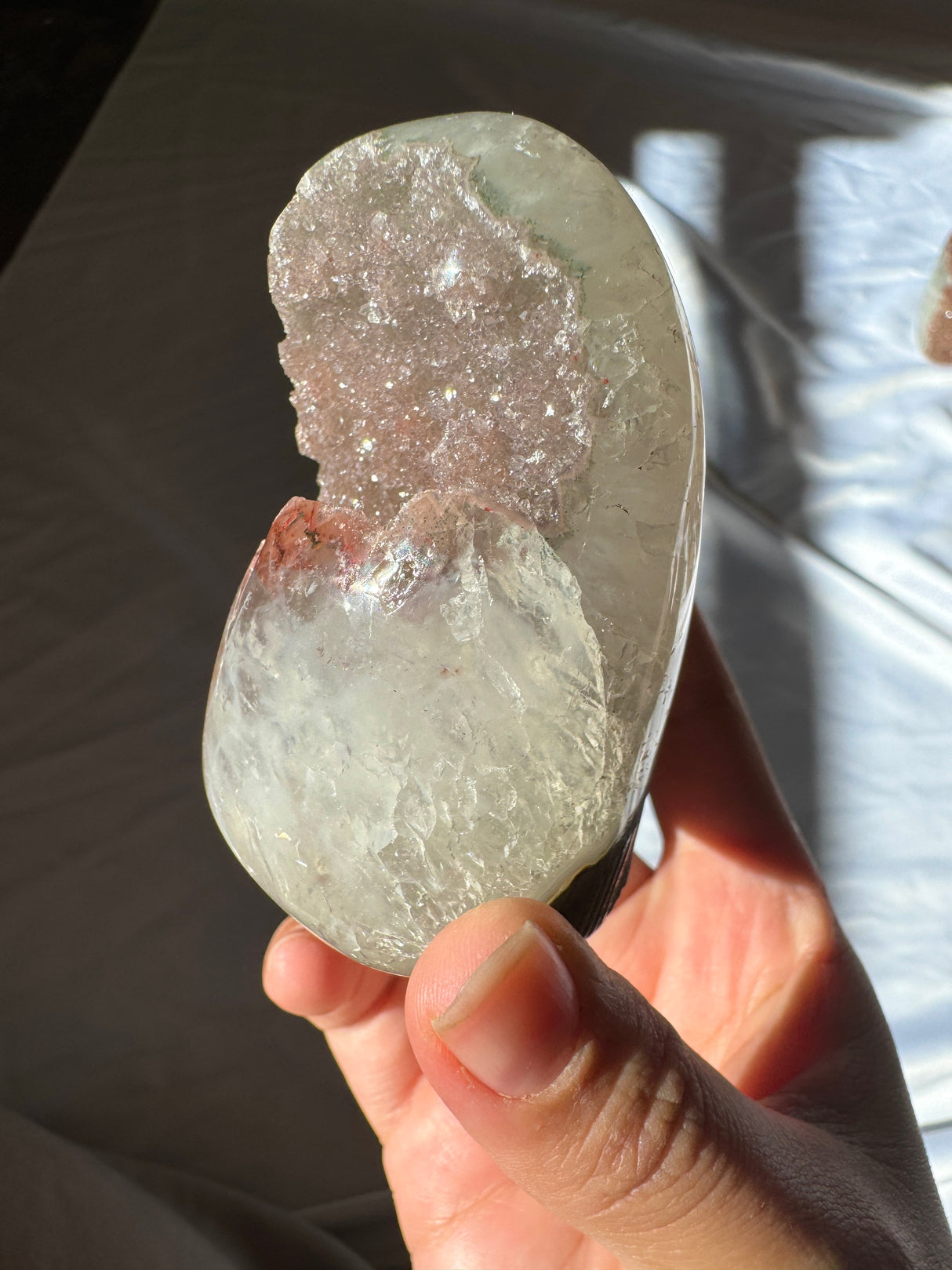 Pink Druzy Rainbow Amethyst Cut Base