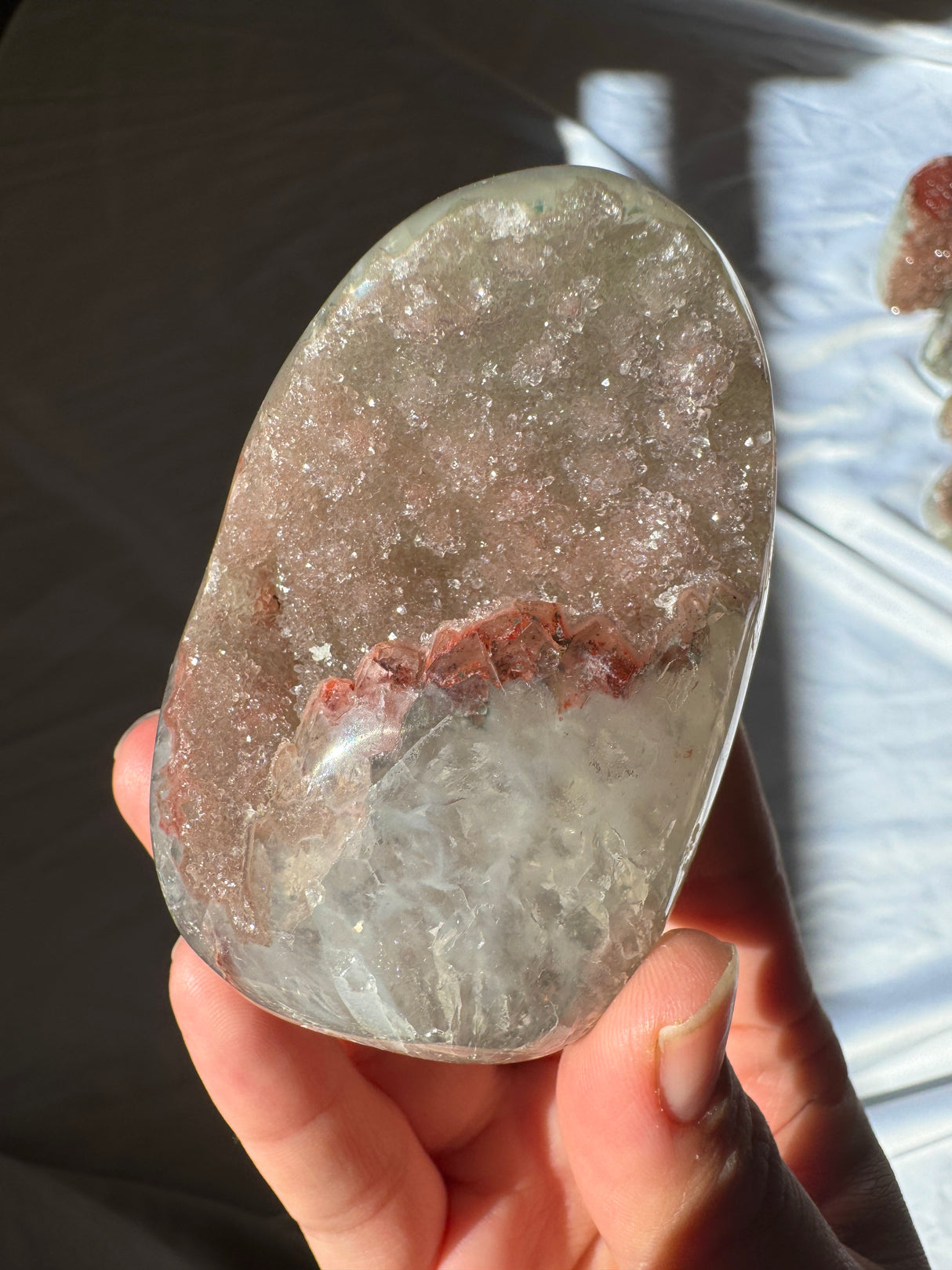 Pink Druzy Rainbow Amethyst Cut Base